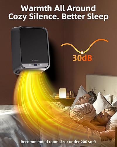 Miniatura 6 de MEPTY Calentador de pared de 1500 W, calentadores de espacio para uso en interiores con toallero para baño, impermeable IP24, certificado UL,