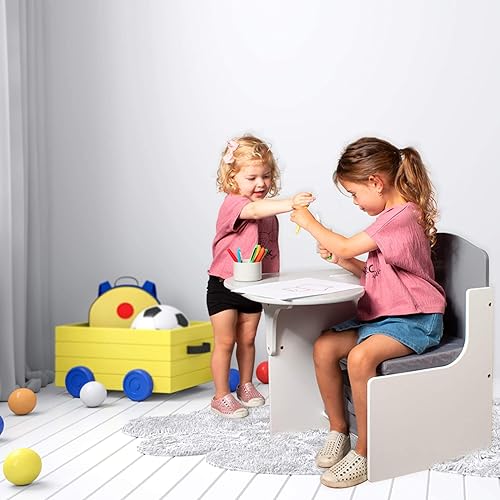 Miniatura 2 de Milliard Escritorio para silla de niños pequeños con contenedor de almacenamiento para niños juego de actividades para niños muebles con colores