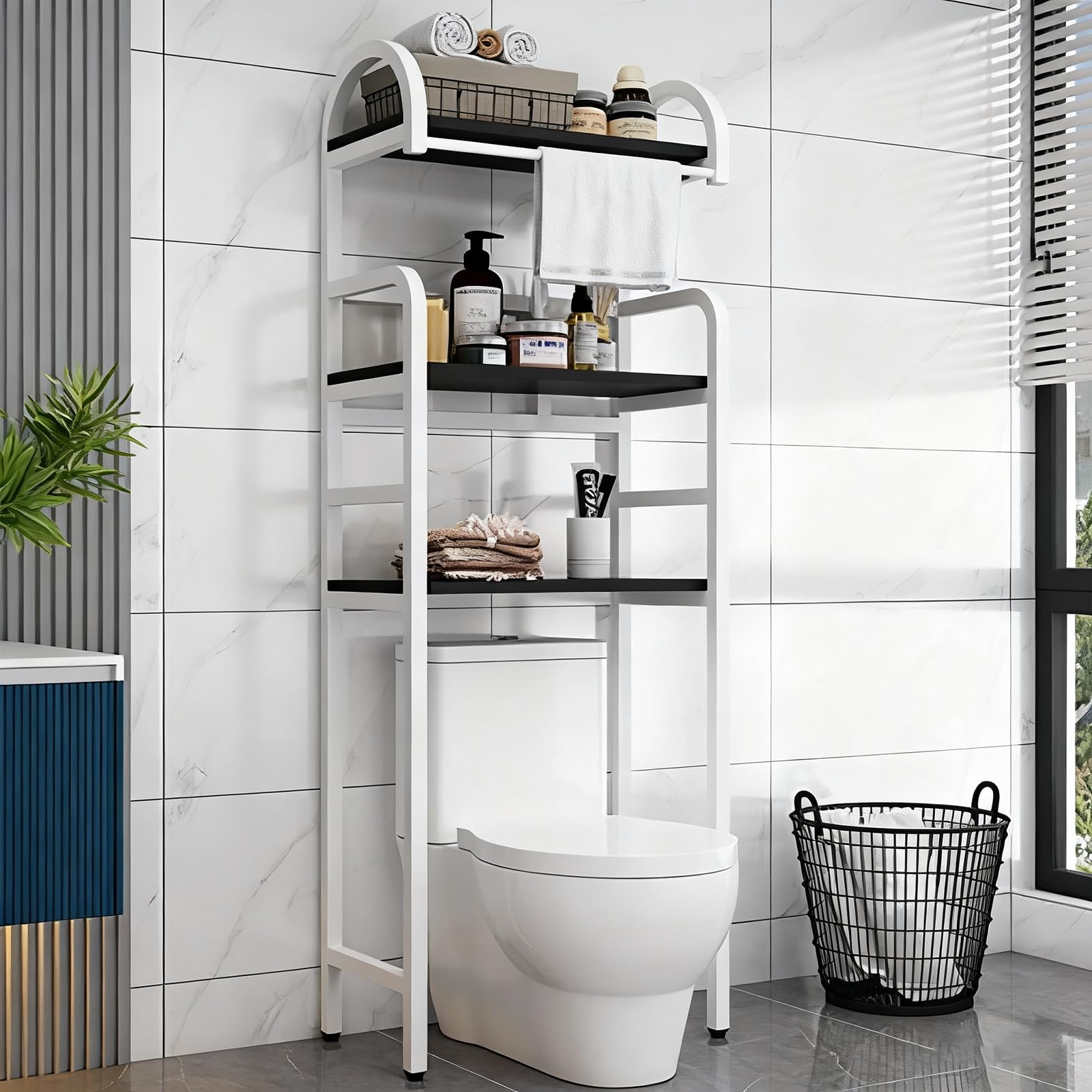 AYCDL 3-Tier Rounded Corner Shelf for Bathroom & Laundry Space-Saving 50cm nizer Stylish & Functional Storage Solution Compact Design for Optimal Space Util,A-Length 70cm