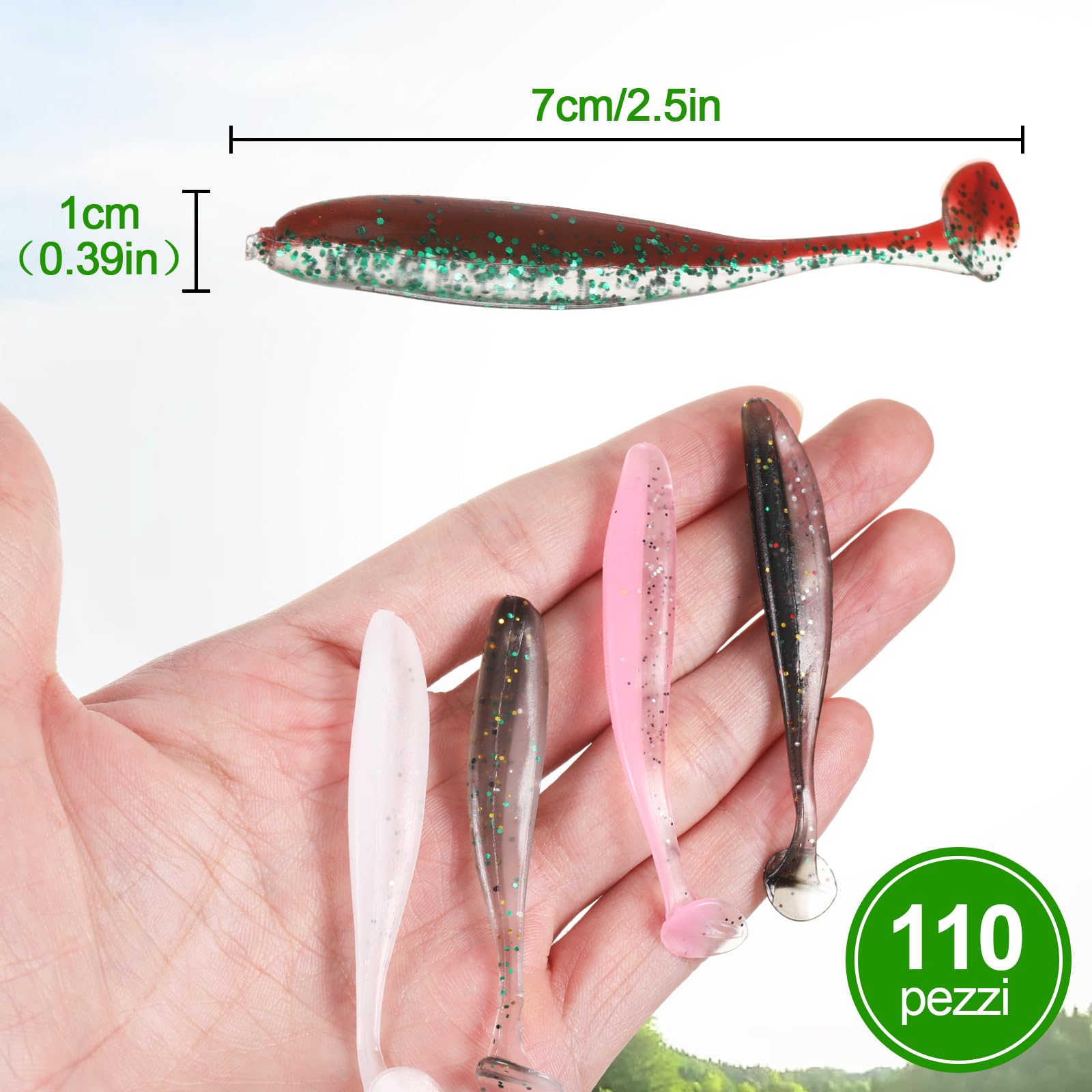 Esca da pesca a lancio lungo 4X, esca a doppia coda, esca Esca da pesca a lancio lungo 4X, esca a doppia coda, esca