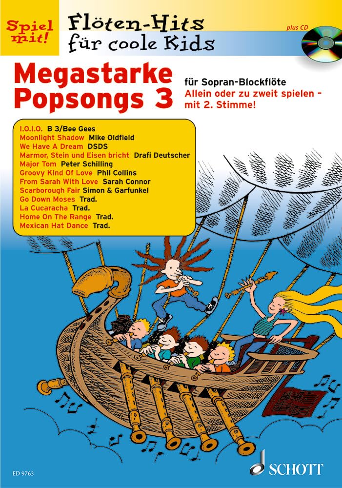 Megastarke Popsongs: Band 3. 1-2 Sopran-Blockflöten. (Flöten-Hits für coole Kids, Band 3)
