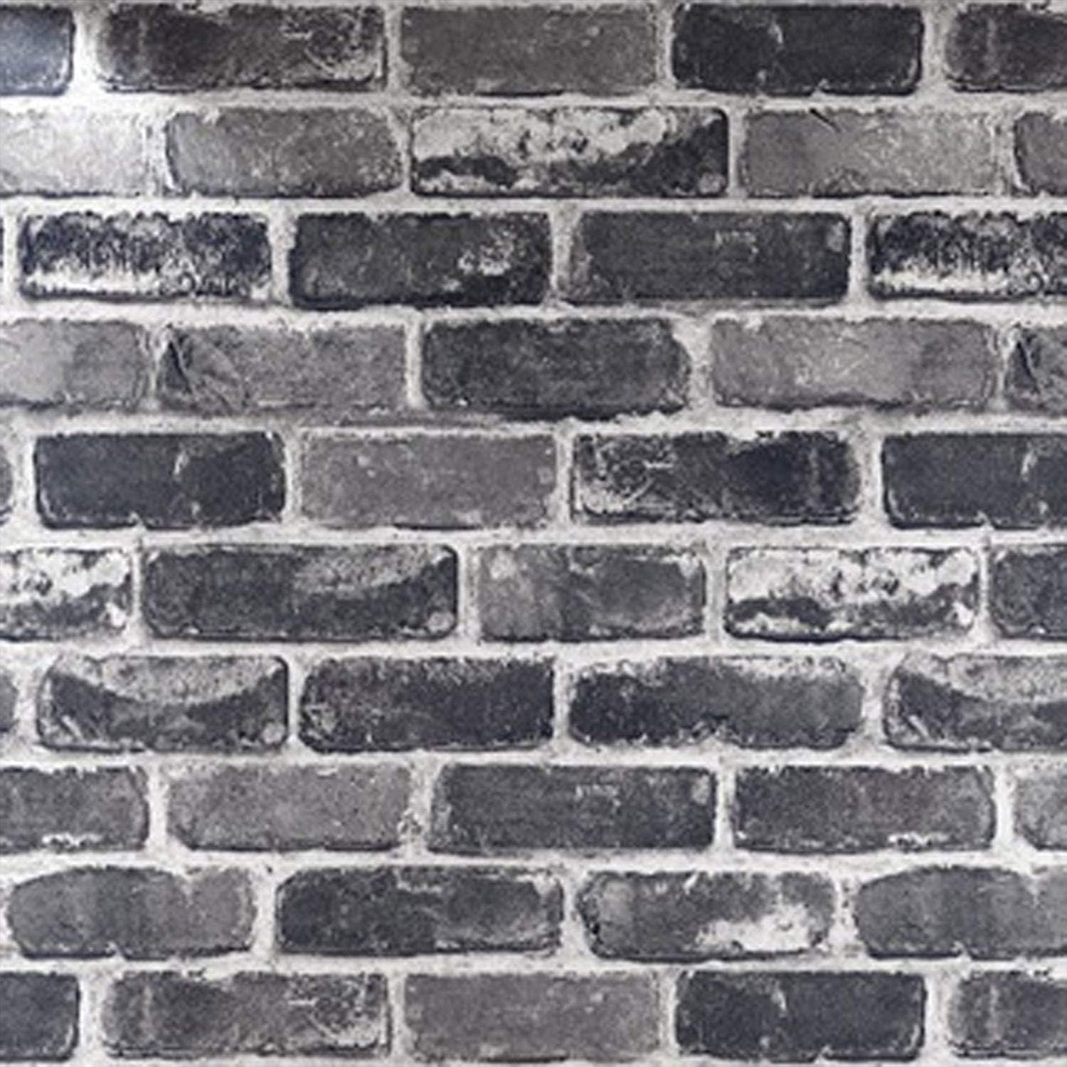 Okydoky Peel and Stick Wallpaper, Grey Brick Wallpaper for Home Decoration,Contact Paper Stick and Peel Backsplash, Vinyl Self Adhesive Wall Paper for House, Workshop & Office, 17.3" x 118", C201-3