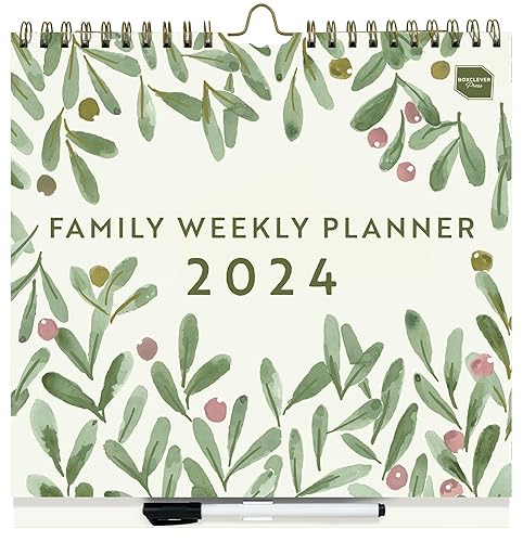 Boxclever Press Family Weekly Planner 2024. Wall Calendar with 6 Columns. Family Calendar runs Now until December 2024 with Lists, Pocket &amp; Stickers