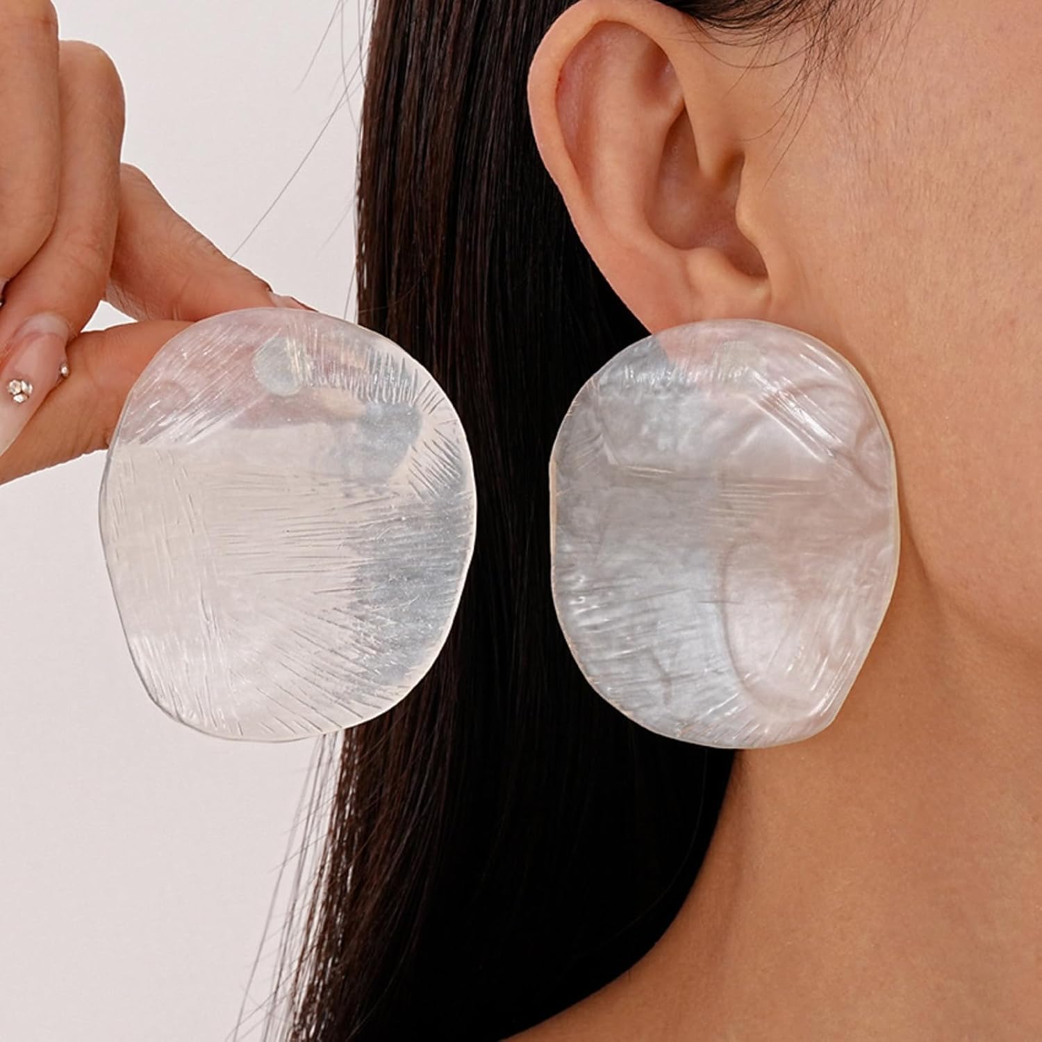 Clear Earrings Statement Earrings for Women Exaggerated Geometric Earring Colorful Resin Chunky Big Earring - Image 3