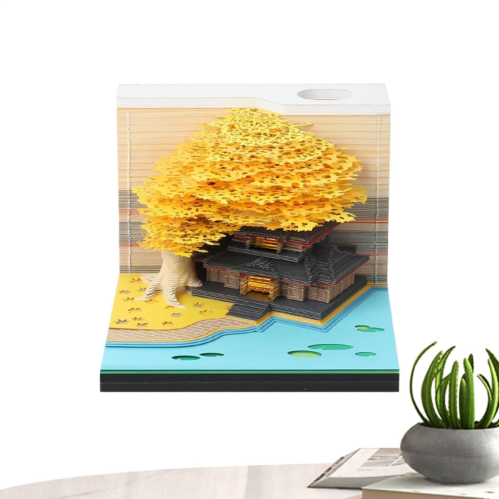 3D Kalender 2027 Schreibtisch-3D-Skulptur-Zeitmessgerät-Notizblock | Büro Schreibtisch Papier-Kalender Für Bücherregal, Homeoffice, Schule, Studentenwohnheim, Wohnung, Schlafzimmer, Wohnzimmer