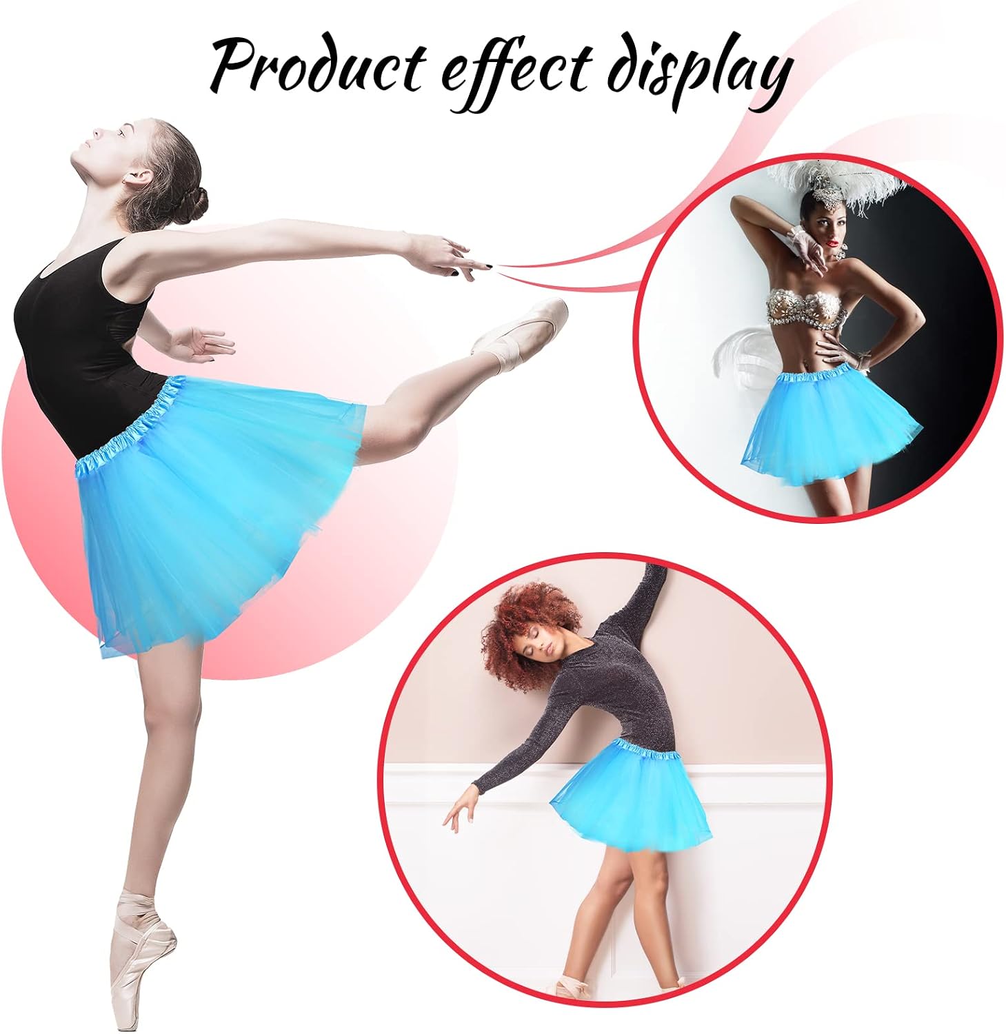 Eurzom 2 Pack Tutu Skirt Women 3 Layer Tulle