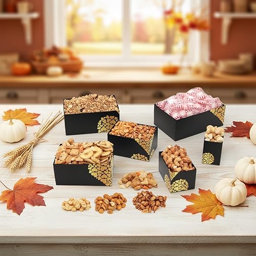 Miniatura 57 de Cesta de regalo de frutos secos, 7 platos seccionales con una variedad de nueces recién tostadas, regalo bellamente empaquetado para cumpleaños