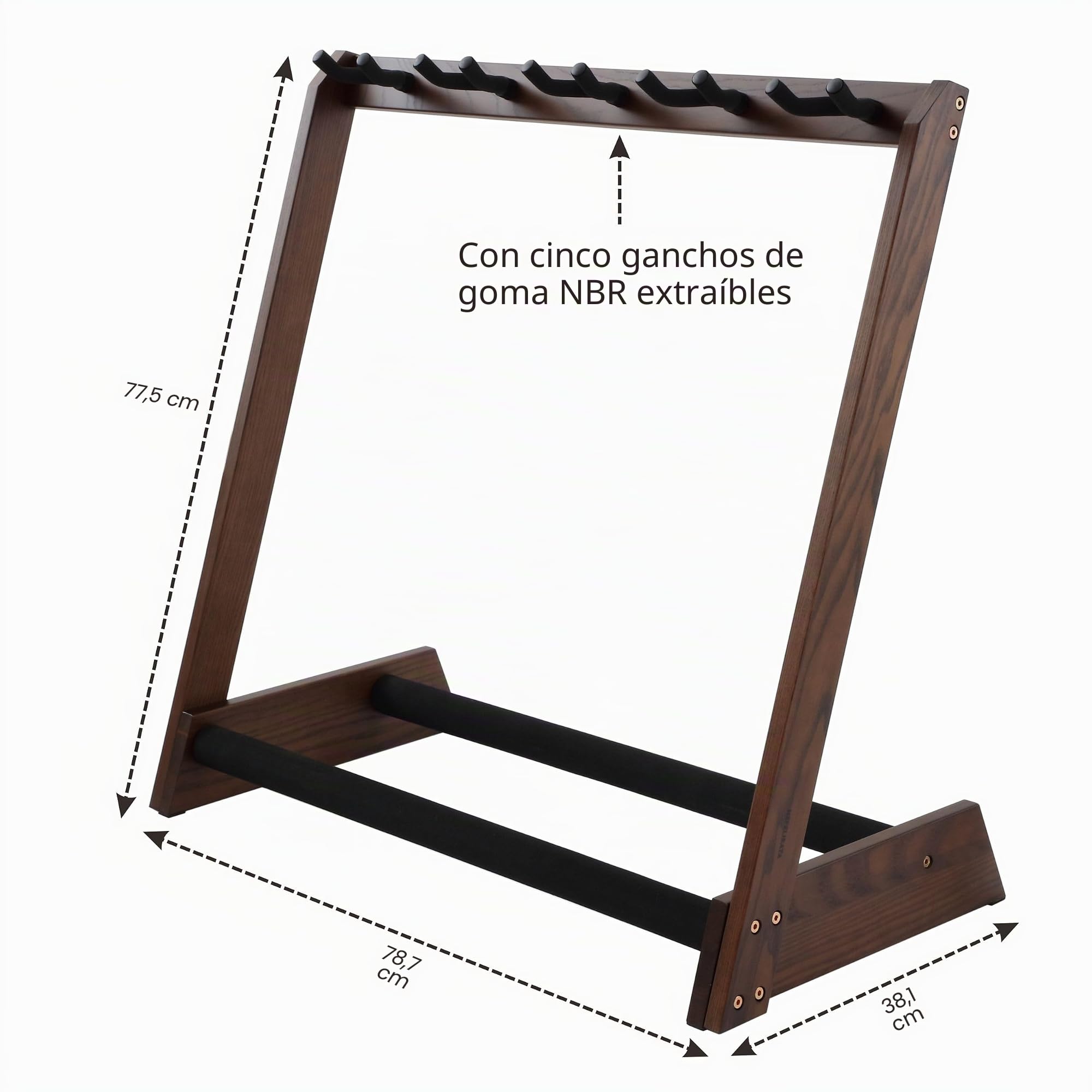 Nefelibata Soporte de Guitarra Multiusos 5 Soportes Soporte de Guitarra de Madera para Guitarras y Estuches, Guitarras Eléctricas, Guitarras Acústicas, Guitarras Bajos, Cellos - Fresno Alemán