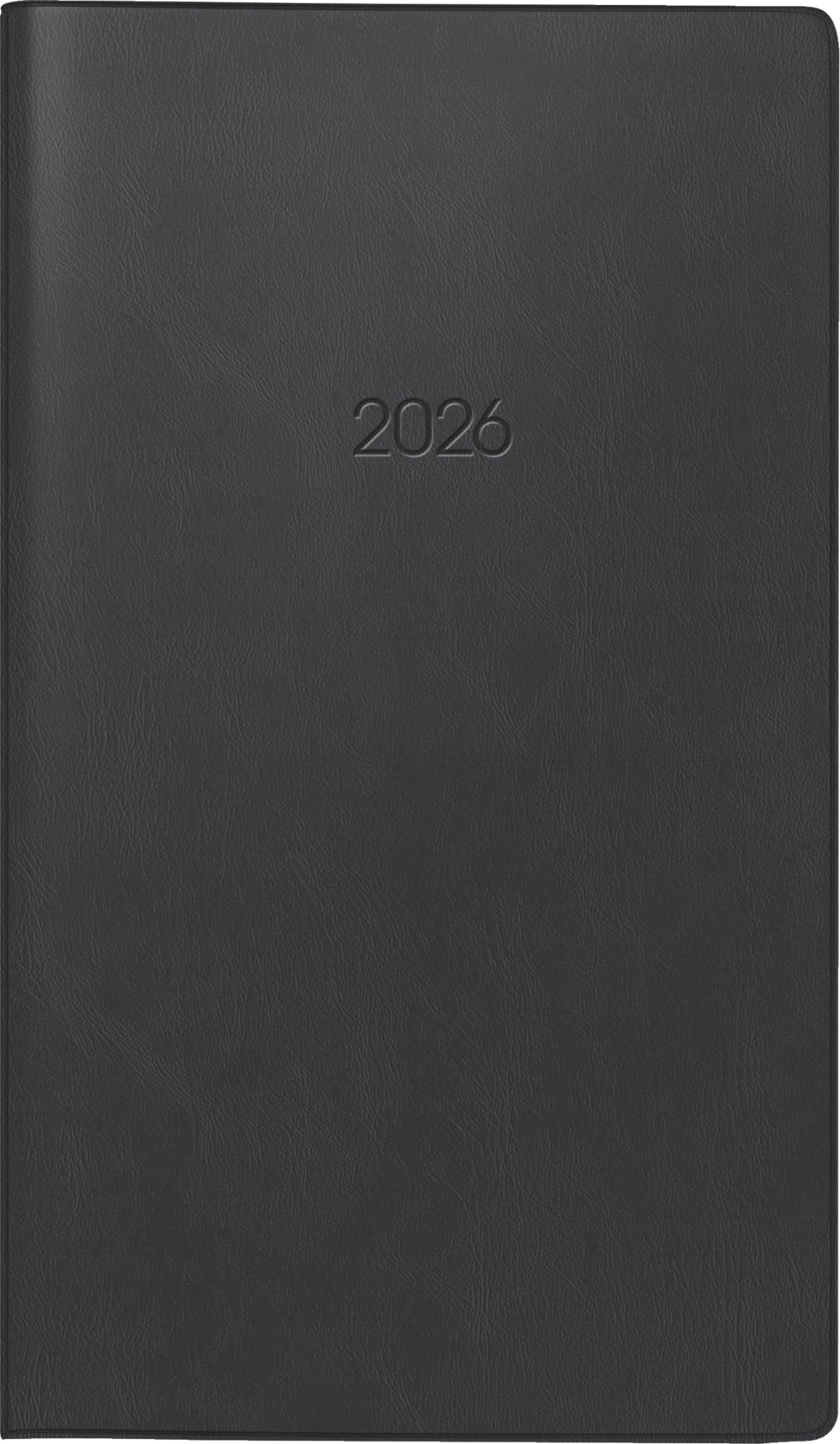 BRUNNEN Pocket Calendar Model 758 2026 | A6, Plastic, Black