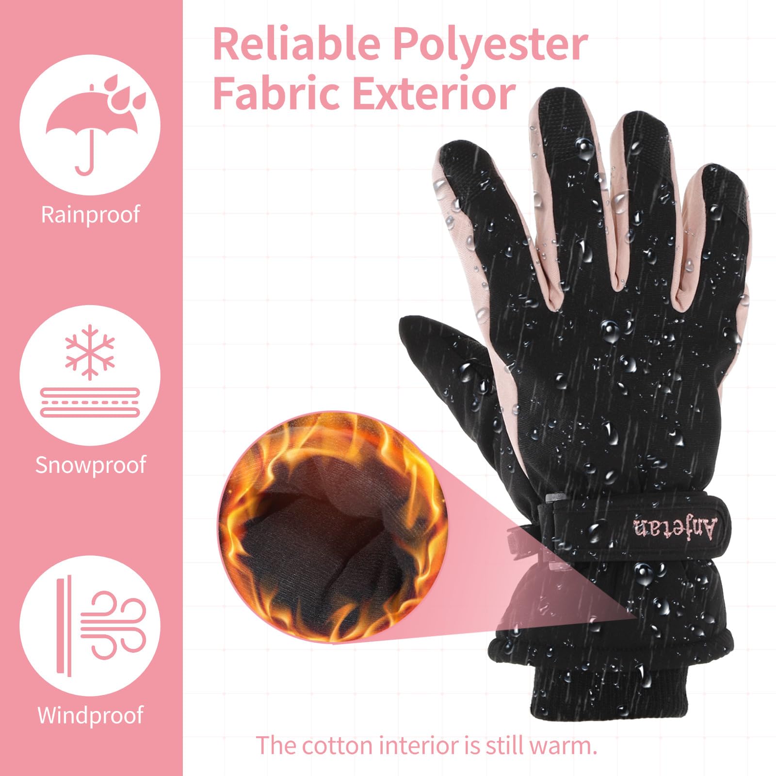 The North Face Donna Guanti Invernali Touchscreen Uomo Donna - Caldi, Elasticizzati, Per Corsa, Sci E Ciclismo Guanti Ciclismo Freddo - Foto 9