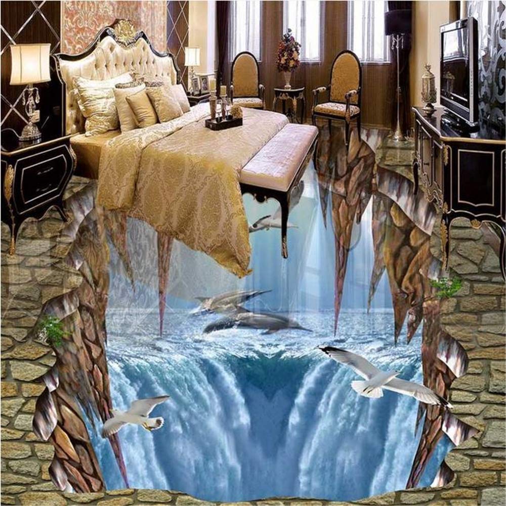 Buy ZXCVBN 3d floor murals photo 3d flooring ocean dolphins wallpapers