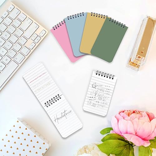 Miniatura 7 de Paquete de 8 cuadernos pequeños de bolsillo pequeños de 3 x 5 pulgadas en espiral con páginas forradas, cuaderno pequeño en espiral pequeño pequeño
