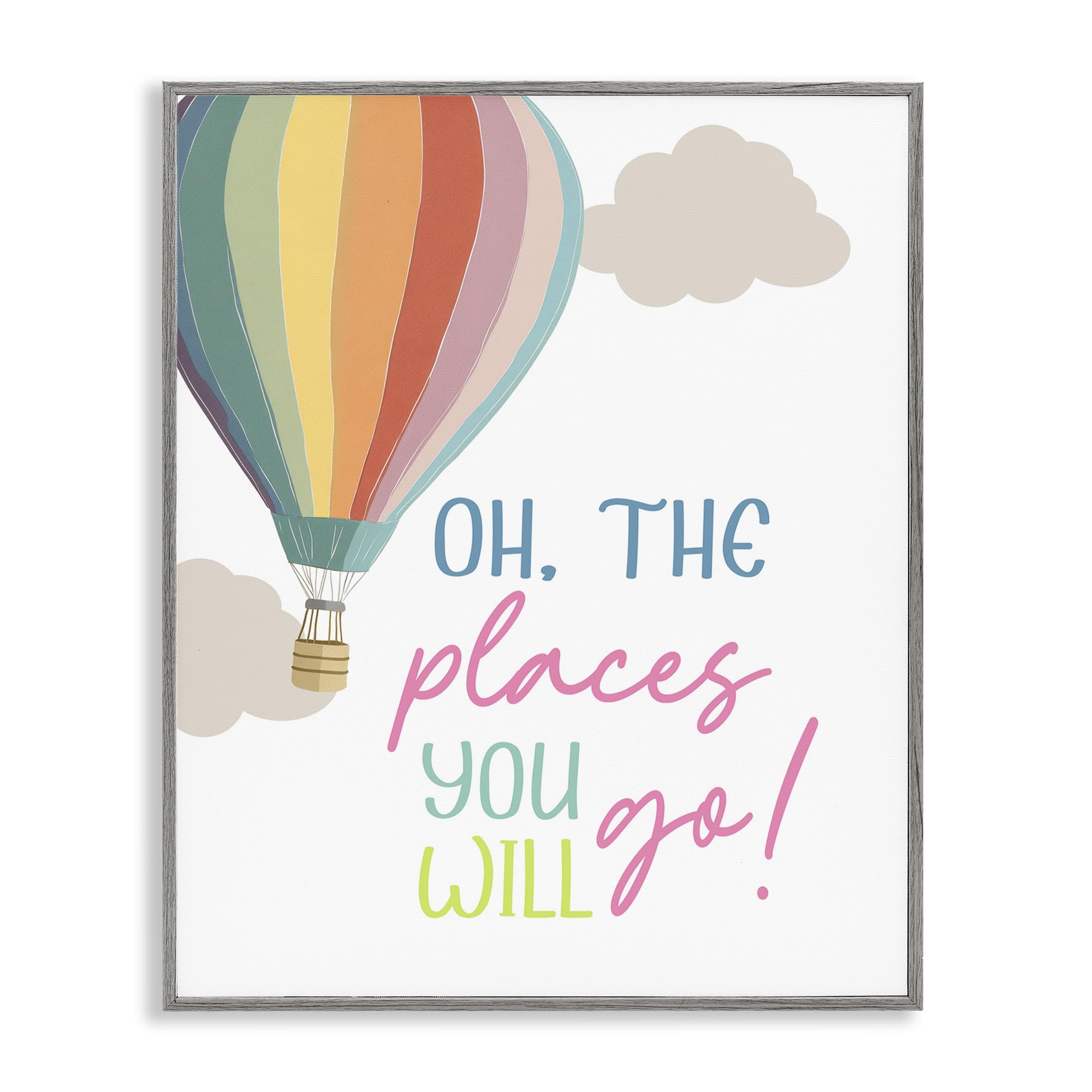 Stupell Industries 'The Places You Will Go', Framed Giclee Art, Gray, 16 x 20 Inches, Easy to Hang and Sturdy, Made in USA, by Christine Simpson Art