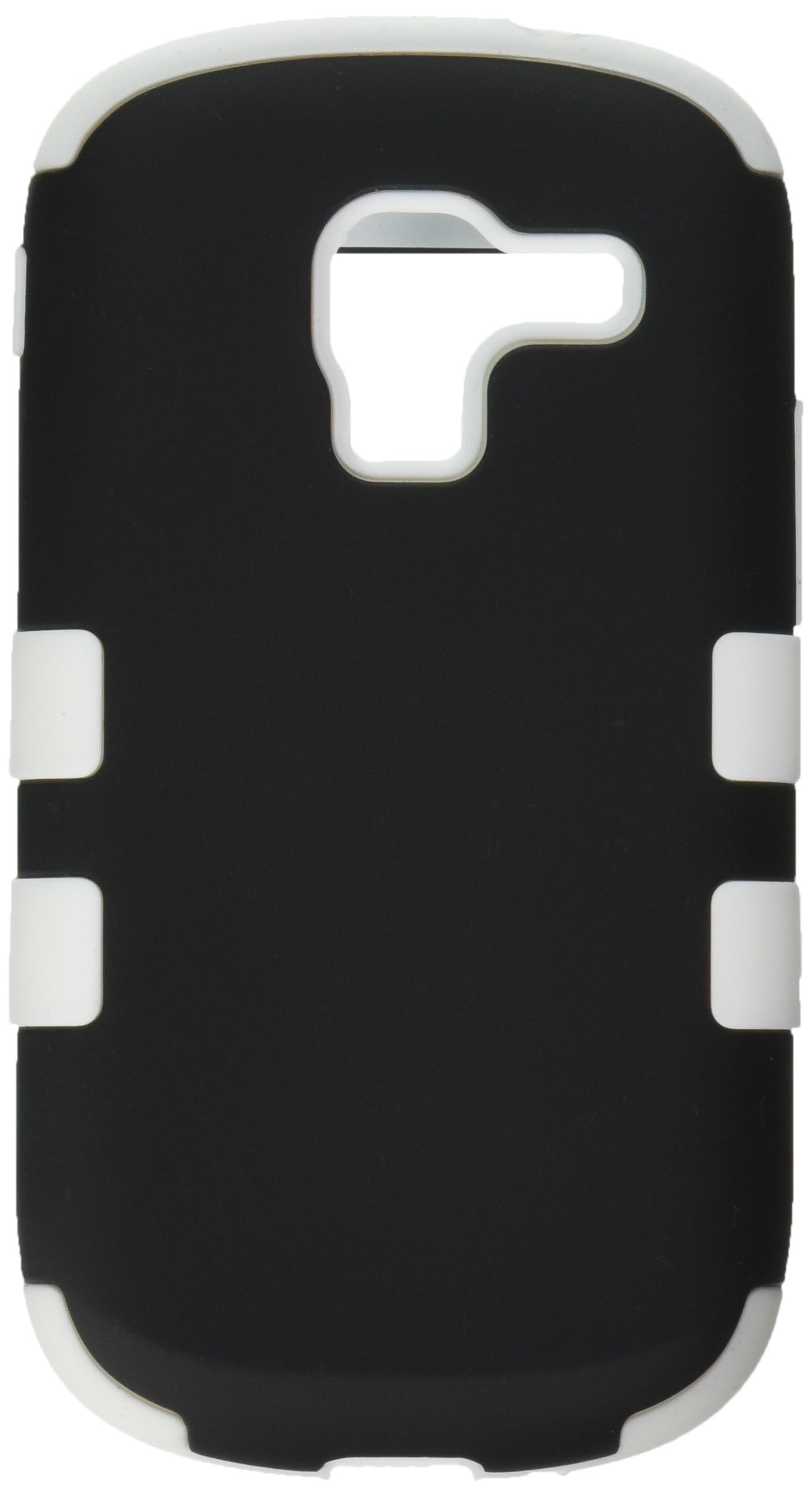 MYBAT Hybrid Dual Layer Hard Crystal Skin Gel Snap-On Protector Cover for Samsung Galaxy Exhibit T599 - Retail Packaging - Rubberized Black/White