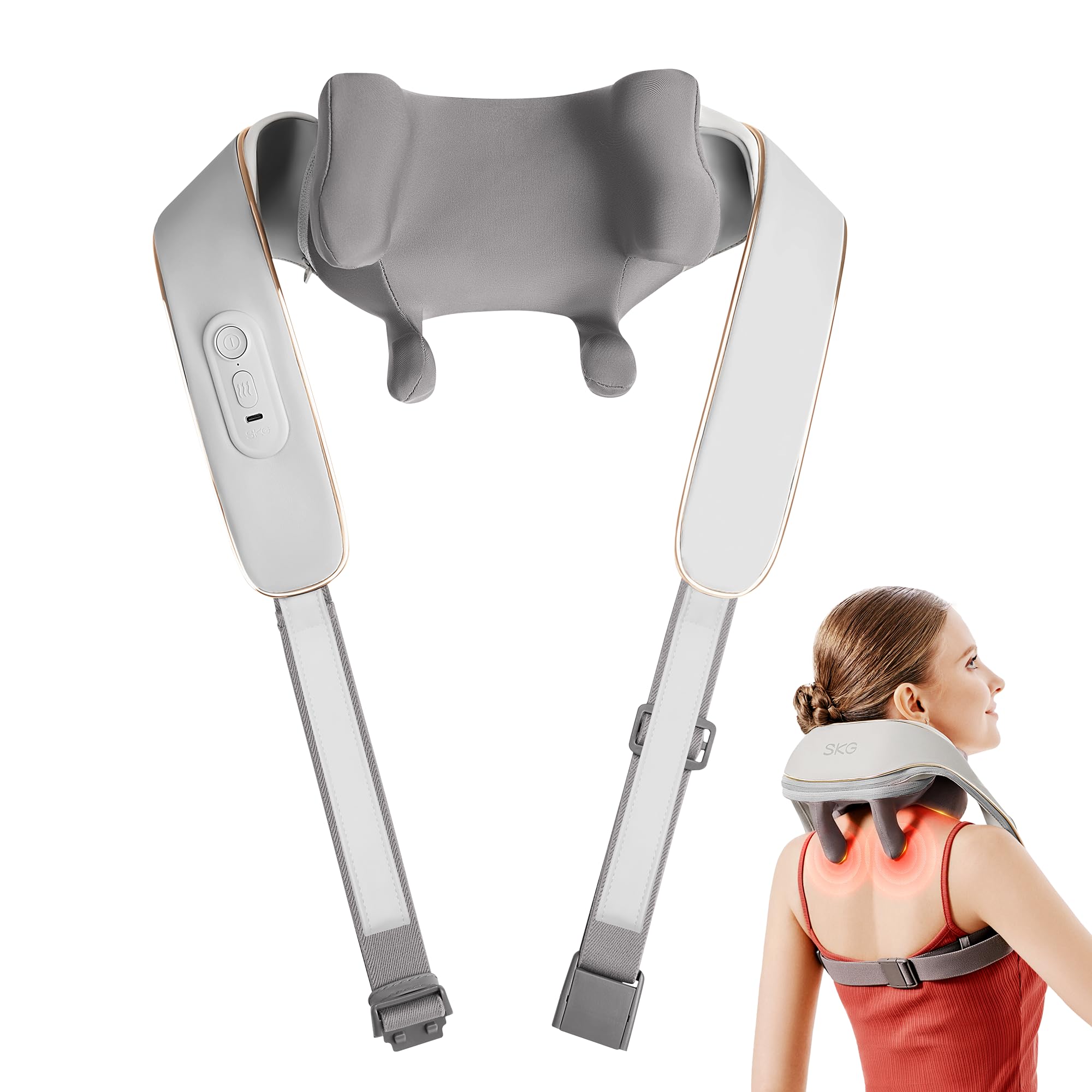 SKG Neck Massager for Pain Relief Deep Tissue 6D Kneading with Heat Cordless Neck and Shoulder Massage H5 mini ?