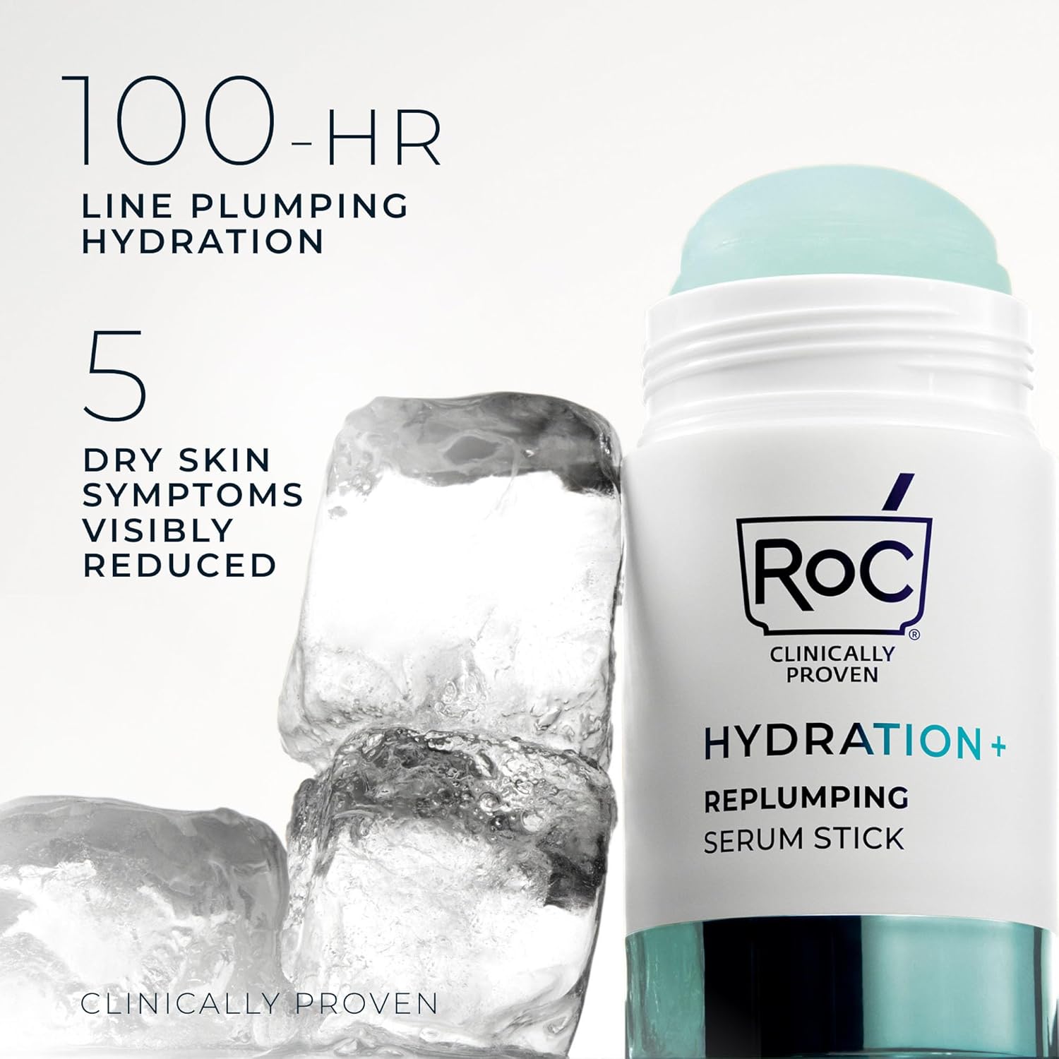 RoC Hydration+ Replumping Serum Stick, Fragrance-Free, Hydrating And Cooling Hyaluronic & Peptide Formula To Boost Elasticity And Visibly Smooth Aging Skin, With Line Smooth Eye Cream Packette, 0.7oz - Image 3
