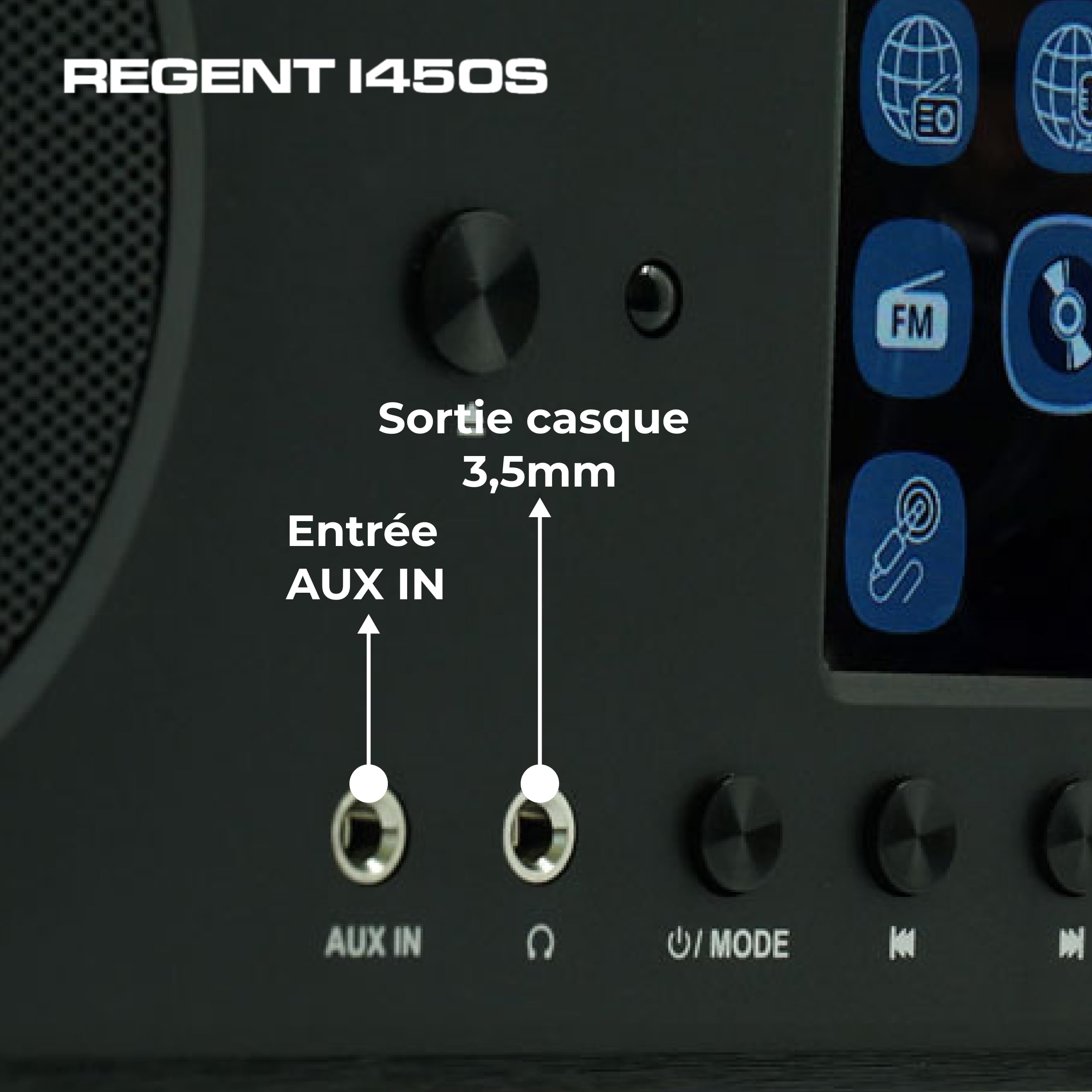 Regent i450s Lecteur CD Radio Internet WiFi Spotify Connect/AUX/USB/Bluetooth – Poste Radio: Enceinte, CD Player, Hi-FI, FM - Home Stéréo - Alarme Double, télécommande (Noir)