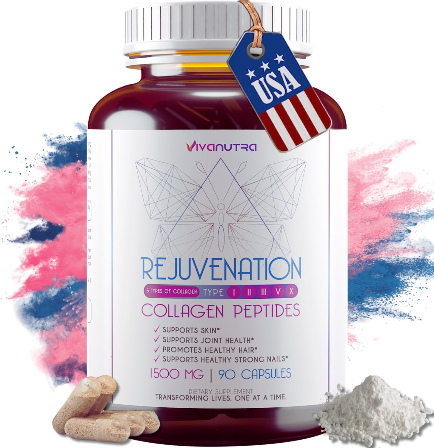 Collagen Protein Complex 1800mg Hydrolyzed Collagen Pills For Women Collagen Capsules De Polvo De Colageno Hidrolizado Capsules With Bovine Collagen Collagen Marine Fish Collagen Colageno Para Mujere