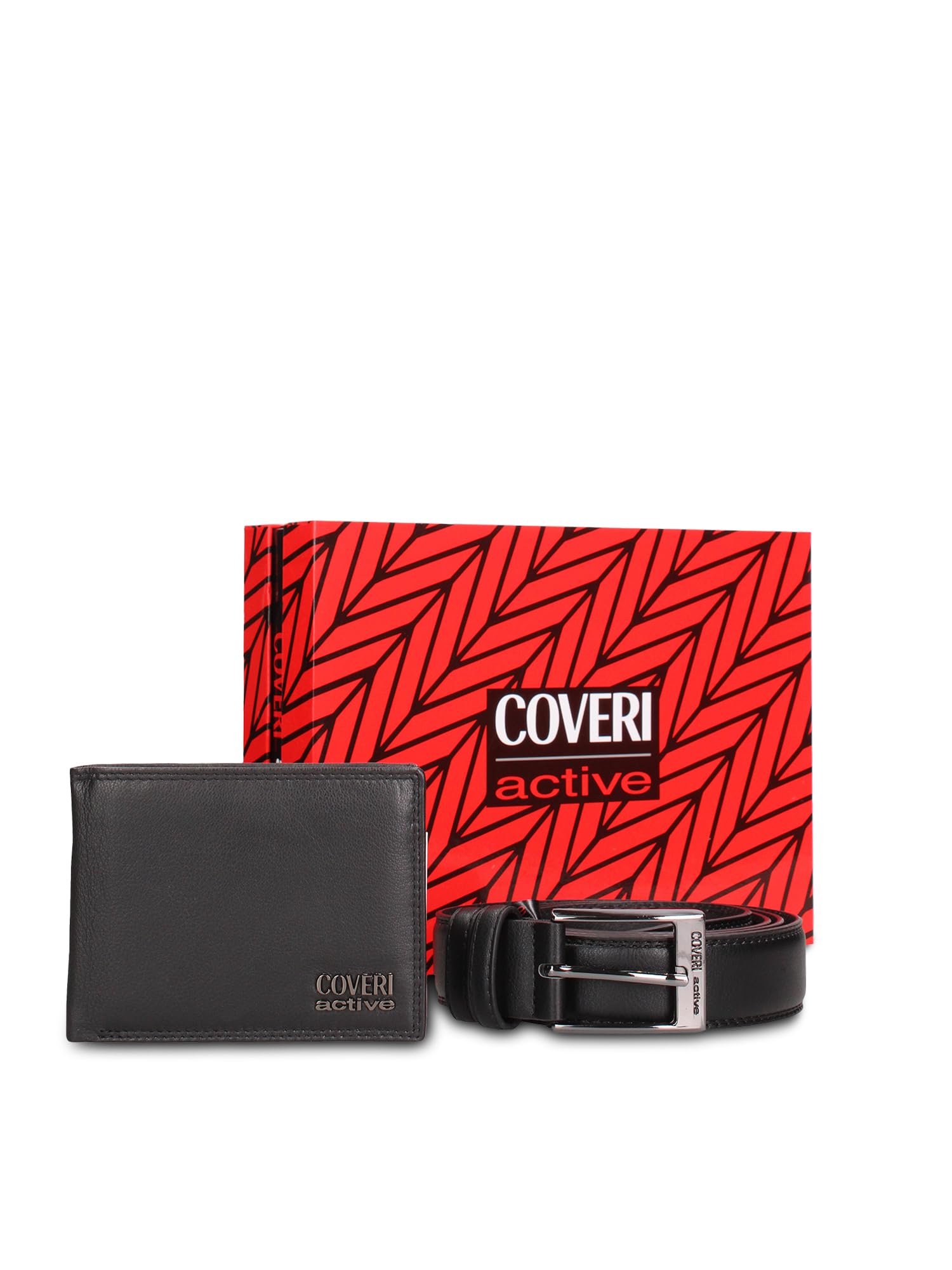COVERI COLLECTION Set Cartera y Cinturón Piel Auténtica Negro 120-135 Nero 12x9.5x2 cm