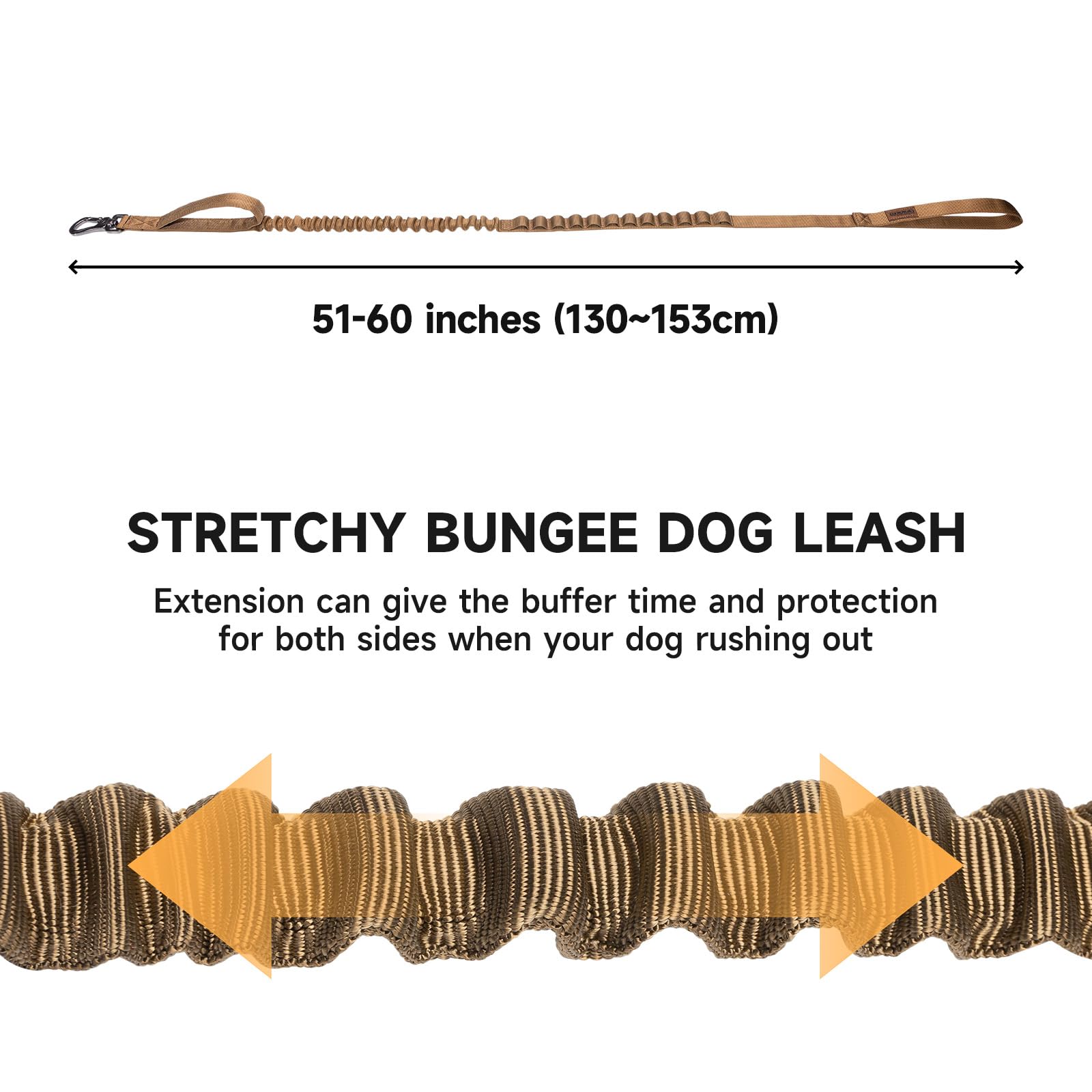 EXCELLENT ELITE SPANKER Táctica Bungee Dog Leash Militar Ajustable Correa de Perro de liberación rápida elástica Correa de Cuerda con 2 asa de Control(COB) | Correa de nailon de cordura militar con 2 asas ajustables para entrenamiento, paseos, correr