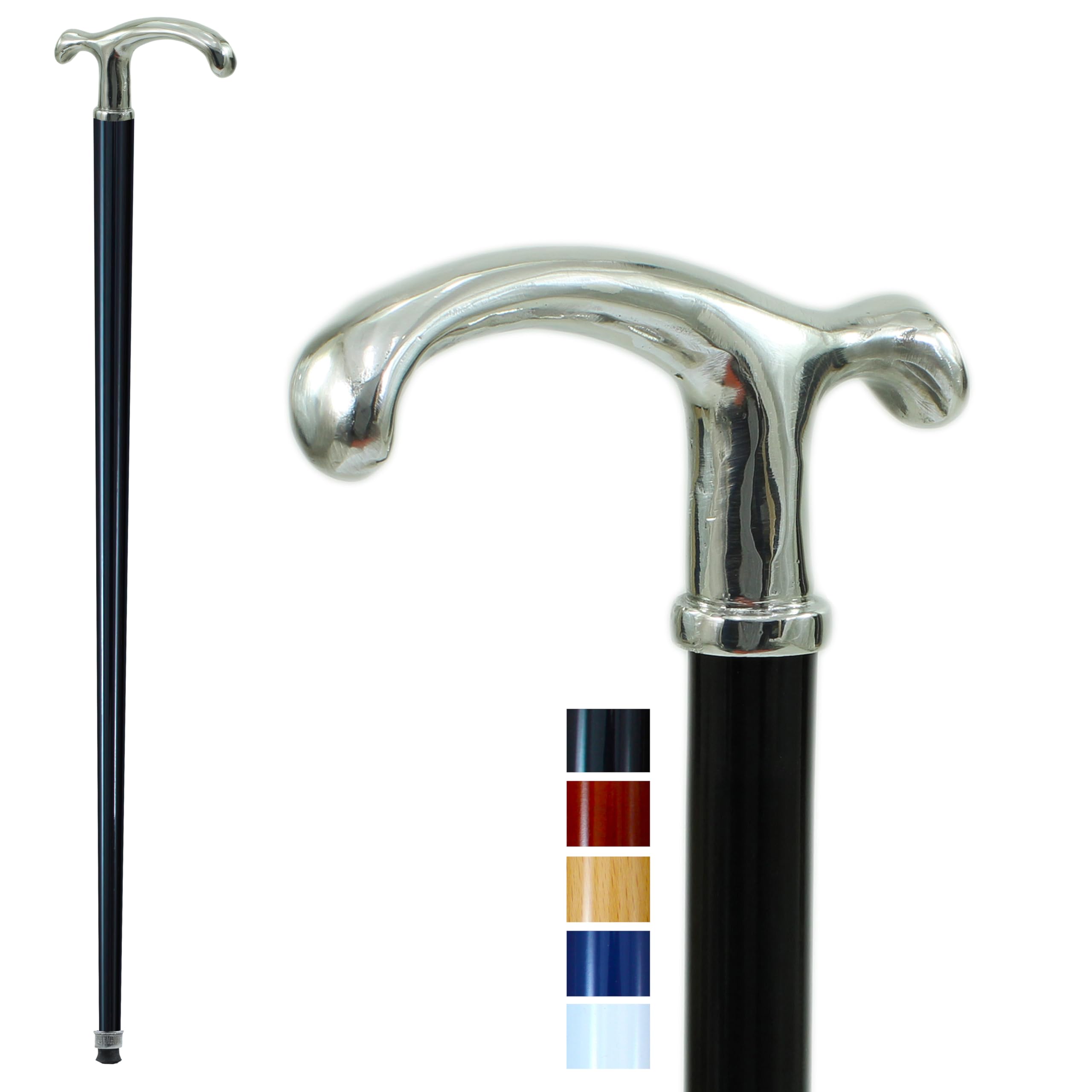 Bastone da Passeggio di Alta Gamma CAVAGNINI, Personalizzato e Fatto a Mano, Peltro e Legno di Faggio, Design Ergonomico Sicuro, Ideale per Cerimonie e Uso Quotidiano.