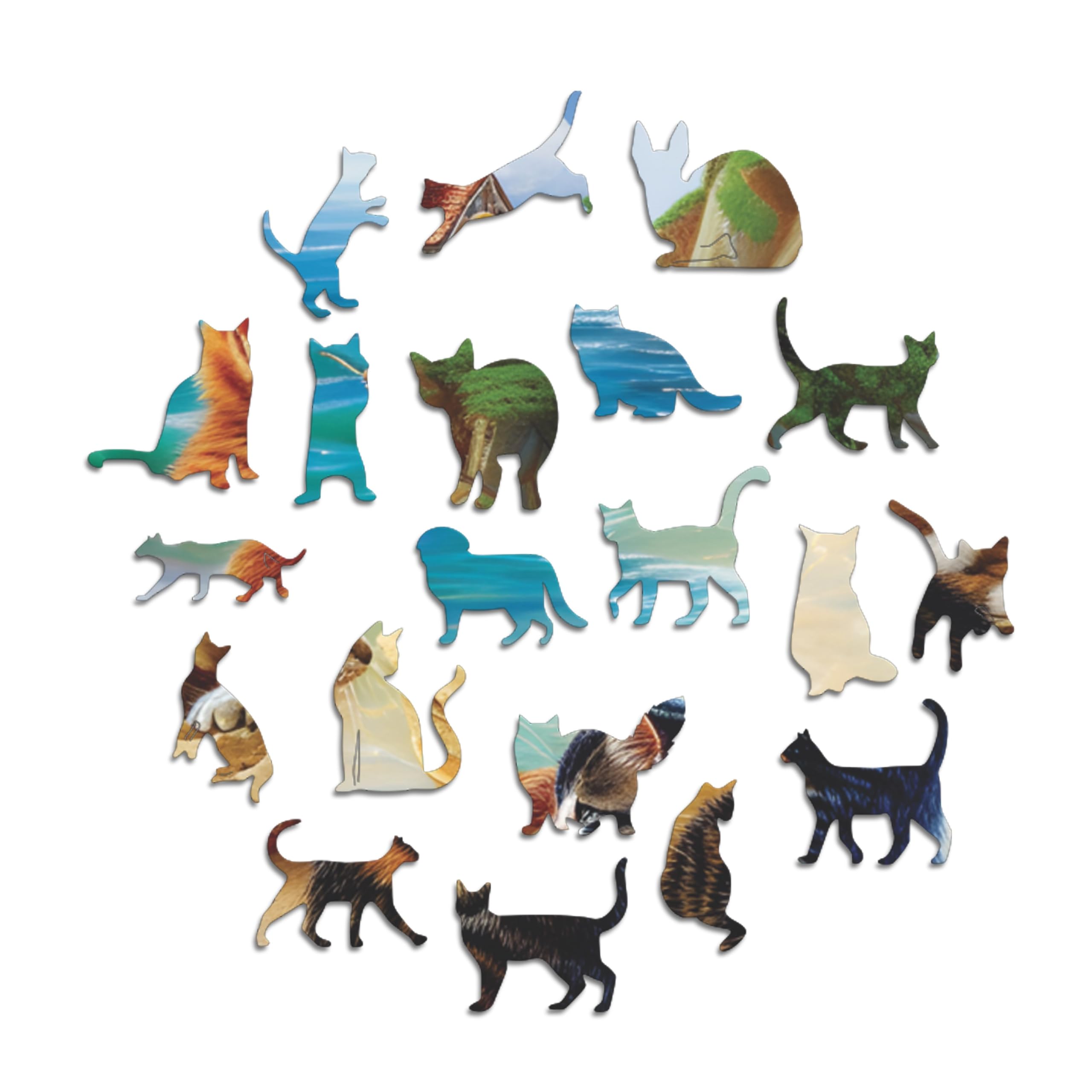 Iconic Puzzles, Kittens at the seaside, fantasy animals, 100% sustainable wooden puzzle, Gifts for Children and Adults size S - Image 2