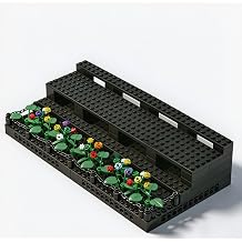 Brick Minifigure Display Stand - 3-Tier Display Shelves with Garden, Compatible with Lego Minifigures - Holds 45 Figures, Great Gift for Minifigure Lovers and Collectors