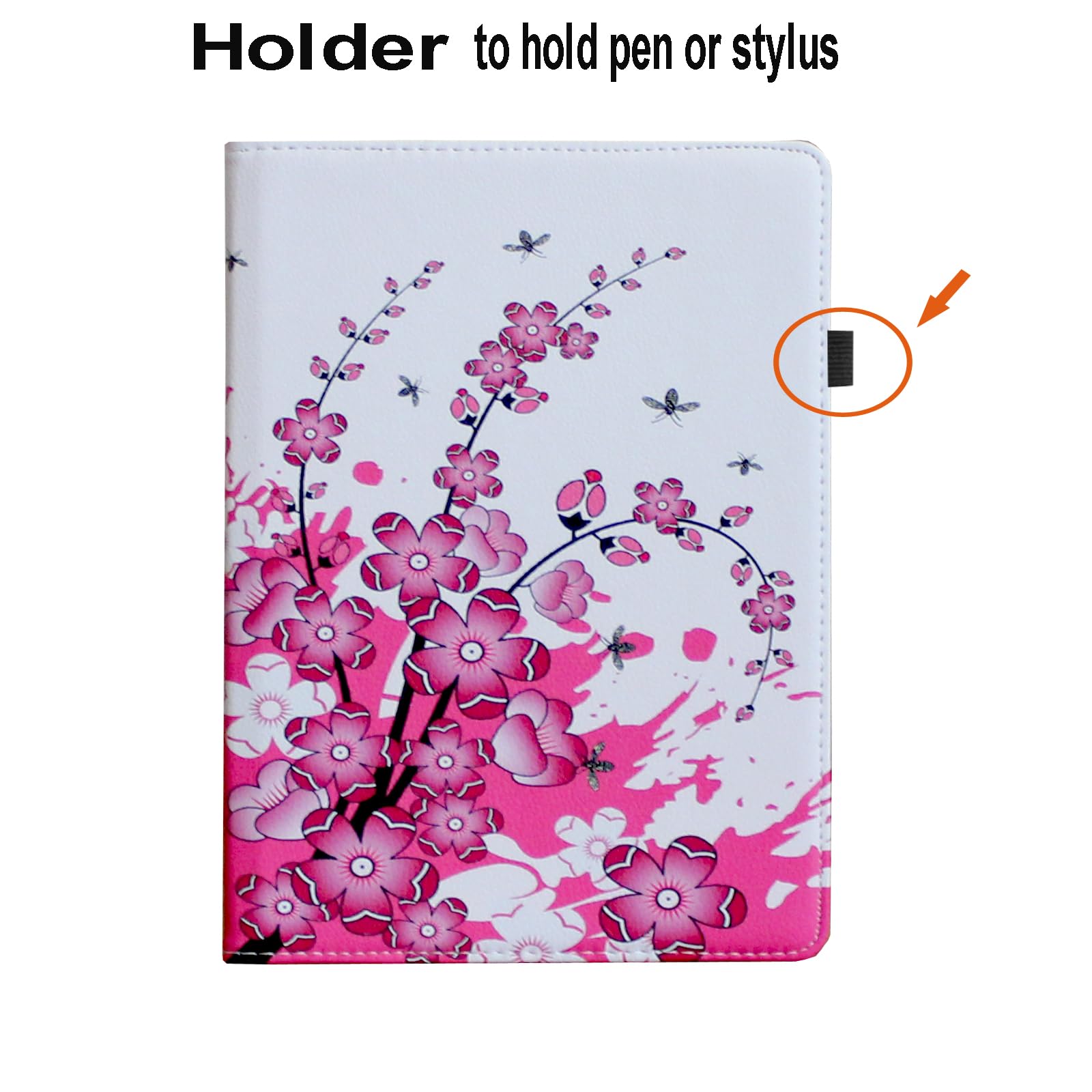 Étui pour iPad Air M4 11"/Air M3 11"/Air M2 11", Smart Cover Rotatif, Réveil Automatique et Veille pour A3459 A3460 A3266 A3267 A2902 A2903 (Fleur Rose)
