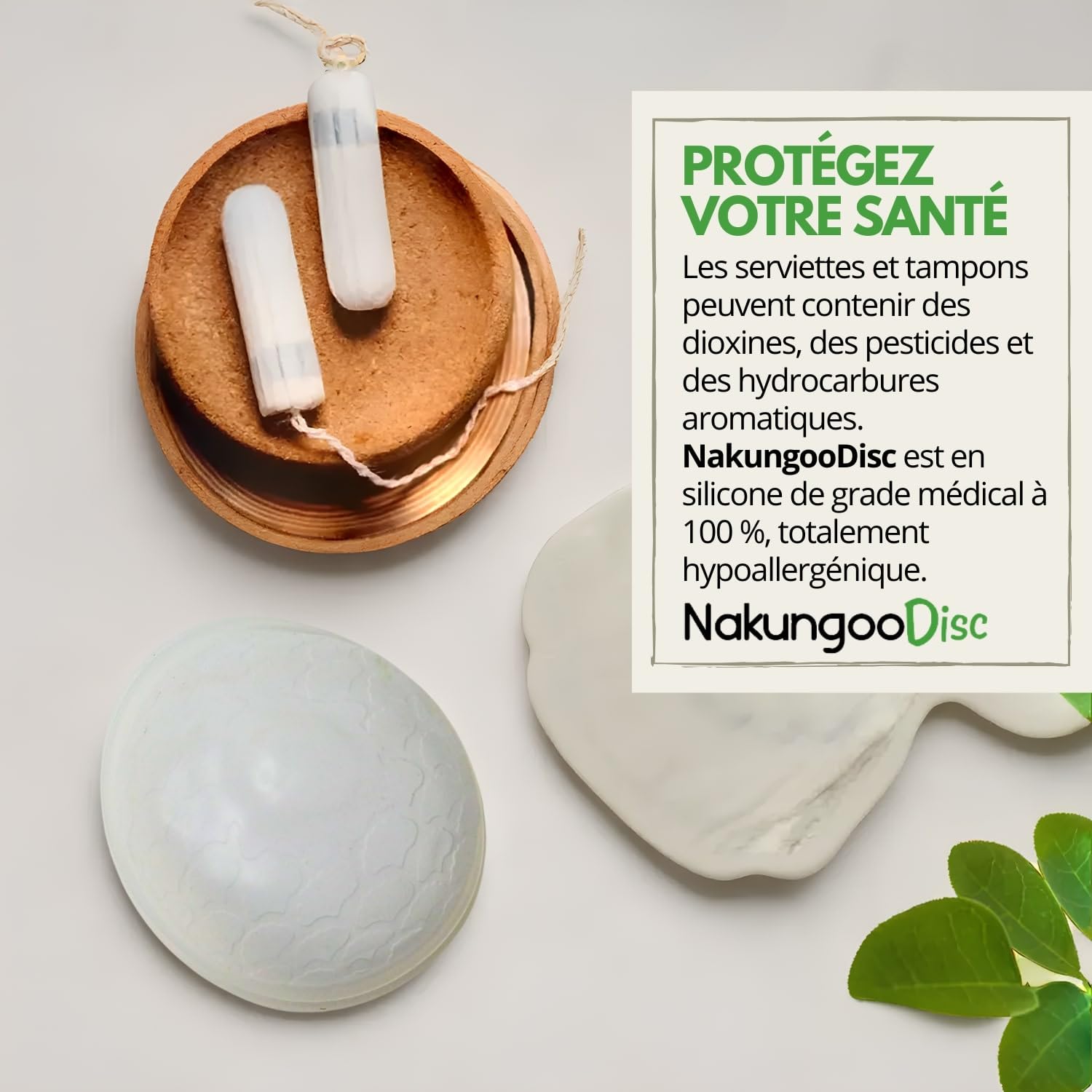 Nakungoo Disc Disque Menstruel Souple 100% Silicone Medical Certifié, Reutilisable, pour Rapports Sexuels | Kit 2 Tailles (S et L) pour Flux Abondant et Léger avec Stérilisateur et Accessoires