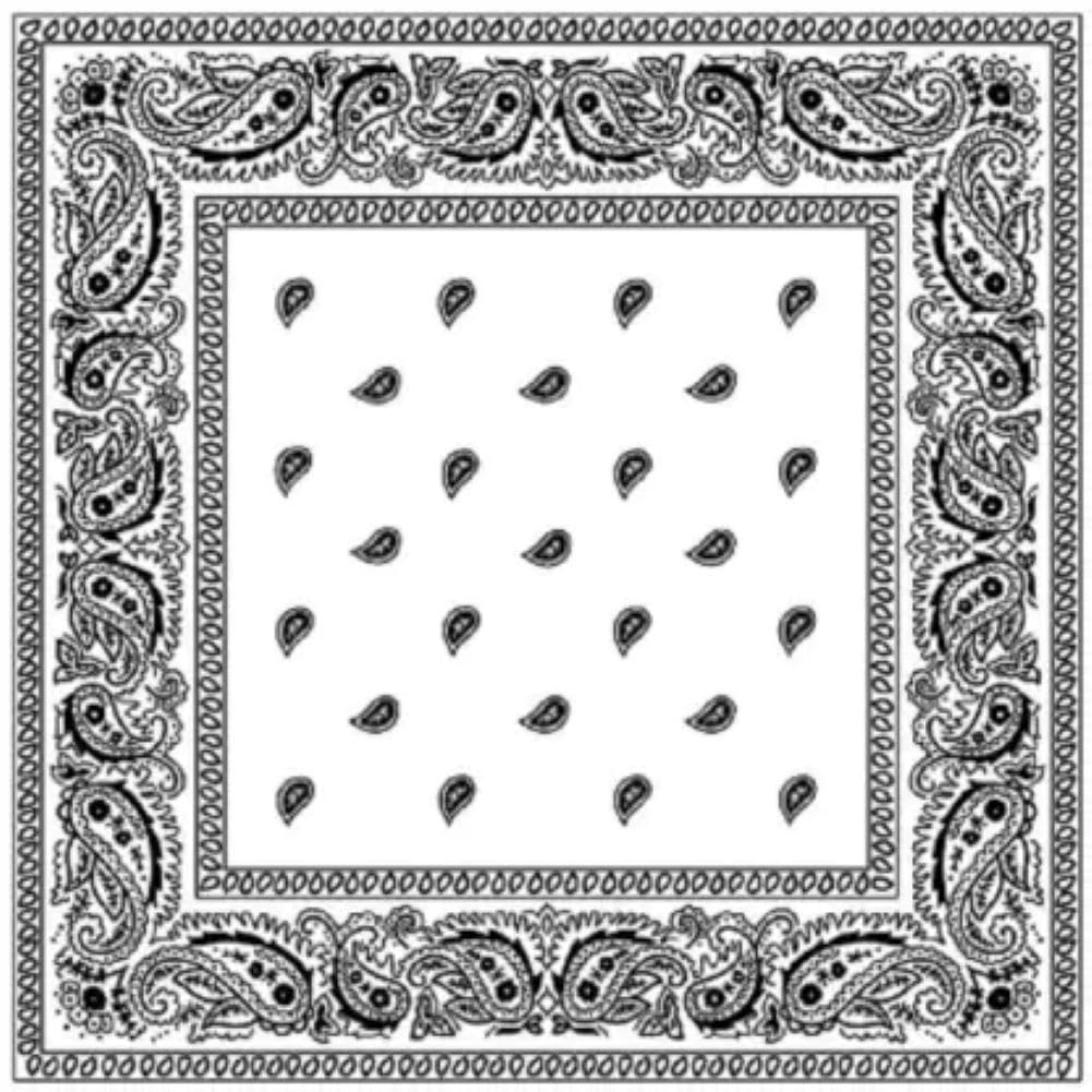 Unisex Bandanas for Men & Women - Paisley Bandana - Head Wrap, Scarf, hankerchief- White (pack of 3)-picture-42