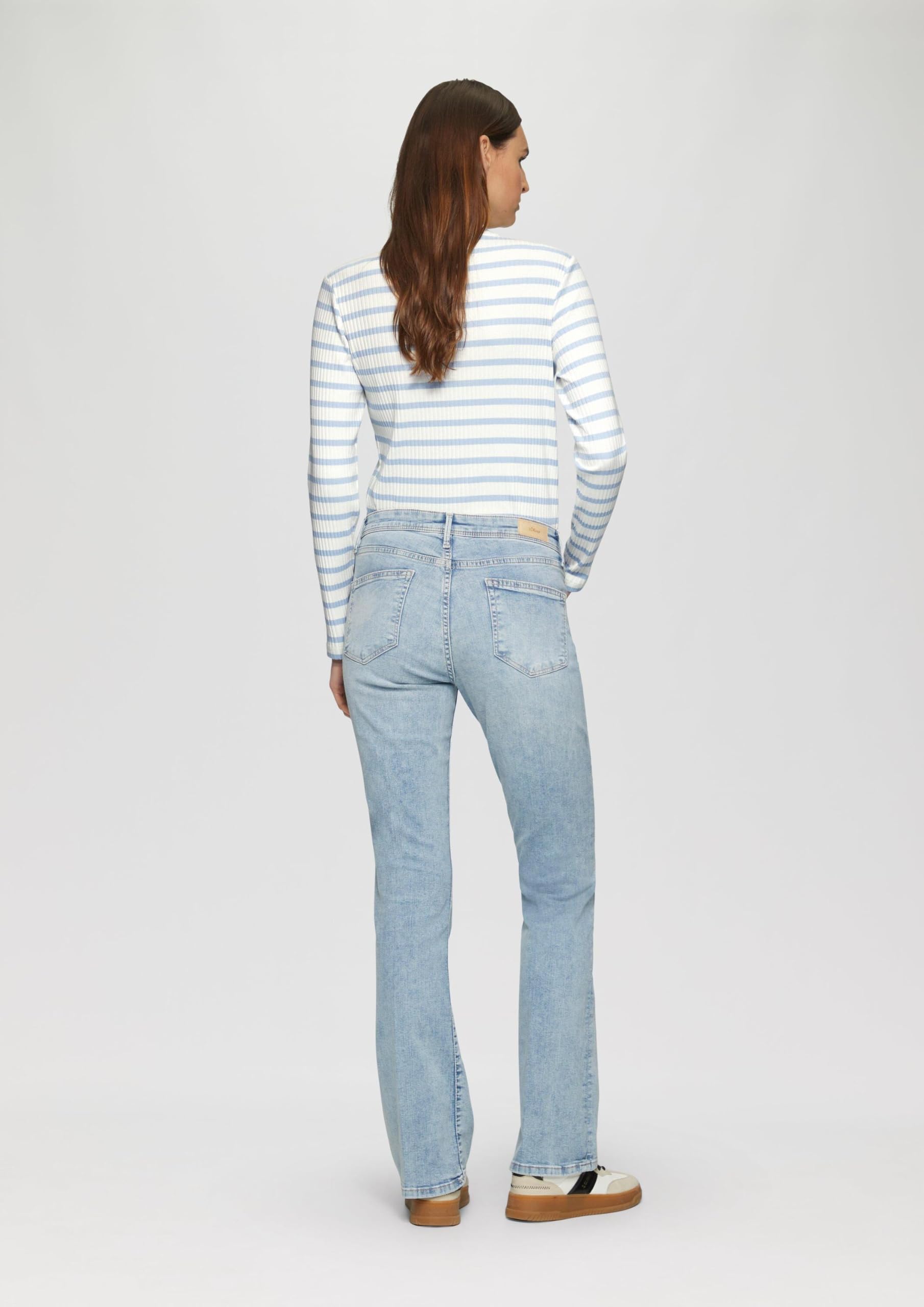 s.Oliver Damen 2157894 Langarmshirt mit Rippstruktur
