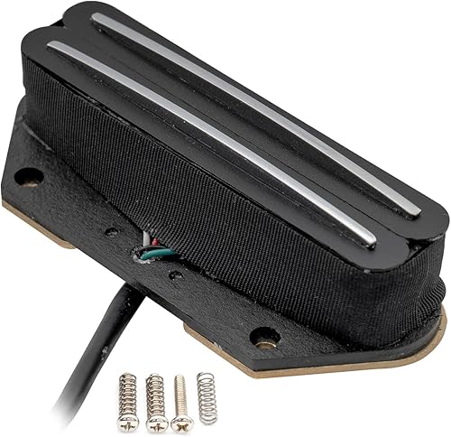 Miniatura 4 de Artec TRA73C Alnico 5 Hot Rail Tele Pickup Single Coil Size Humbucker Bridge Pickup 12K para Fender Telecaster guitarra eléctrica, riel cromado