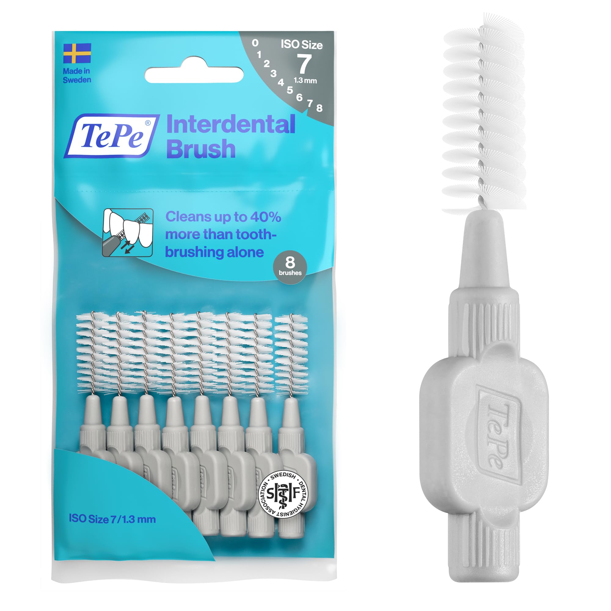 TePe Interdental Brushes Original Grey 8 x 1.3mm Brushes