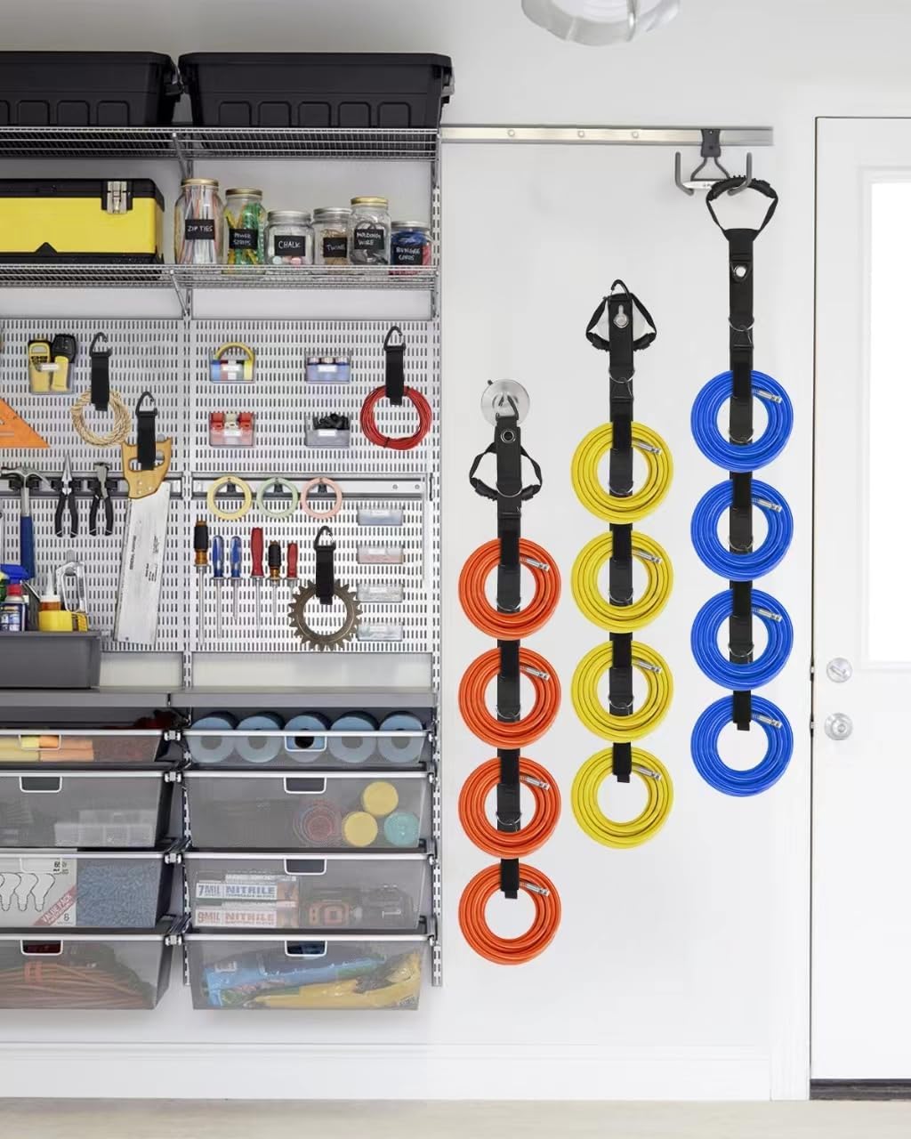 Winter Extension Cord Outdoor Dura-Gold Heavy Duty Extension Cord Organizer  Strap Wraps, 6 Pack Of Assorted Lengths - Storage Strap Holder For Cords,  Hoses, Rope, Cables, Tools - Wall Hanger, Garage Organization, image size:1024x1280