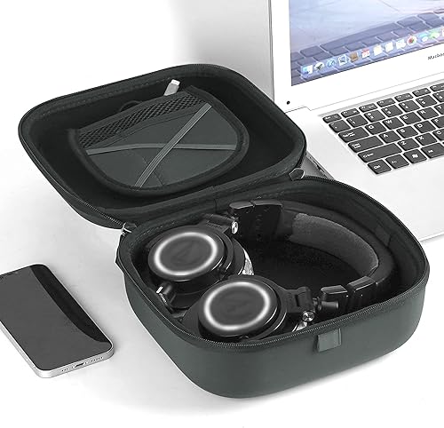 Miniatura 6 de Linkidea Funda de transporte para auriculares compatible con Audio-Technica ATH-M50X, ATH-GDL3, funda protectora de viaje rígida con cable,