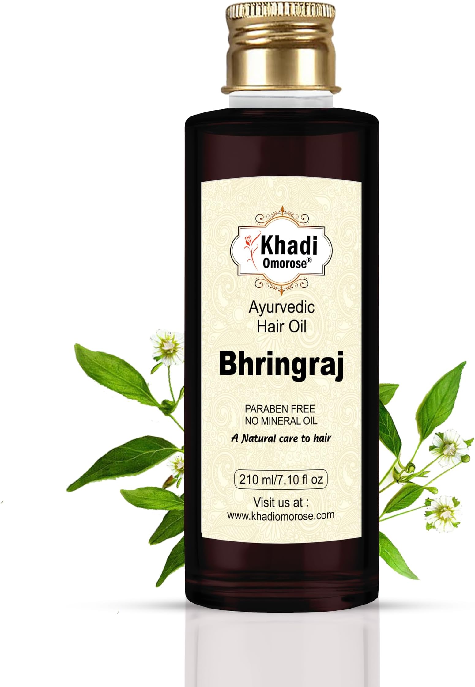 Khadi Omorose Bhringraj Hair Oil |Controls Hair Fall | Promotes Healthy Hair Growth | Mineral Oil Free | Makes Hair Strong, 210ml