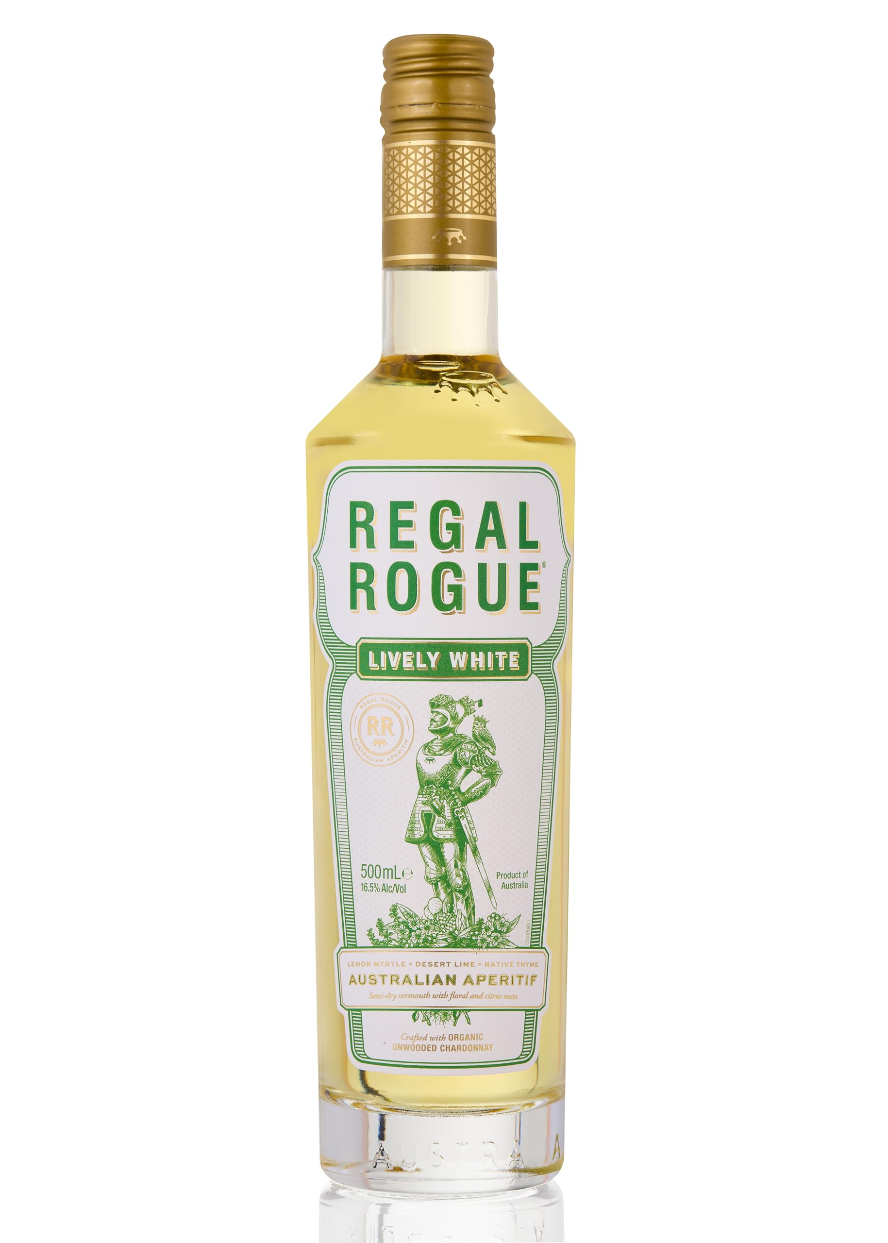 Regal Rogue Lively White Vermouth, 50 cl – Hand Crafted Aromatic Fortified Wine from South Australia, Australian Aperitif with Citrus & Floral Notes, Reduced Sugar, Single Bottle