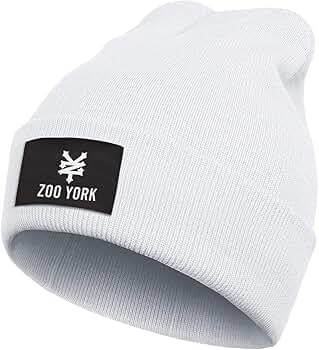 帽子 supreme Zoo York Beanie White Zoo-York-Logo- Knit Beanie Hat Thick Winter Classic Skull