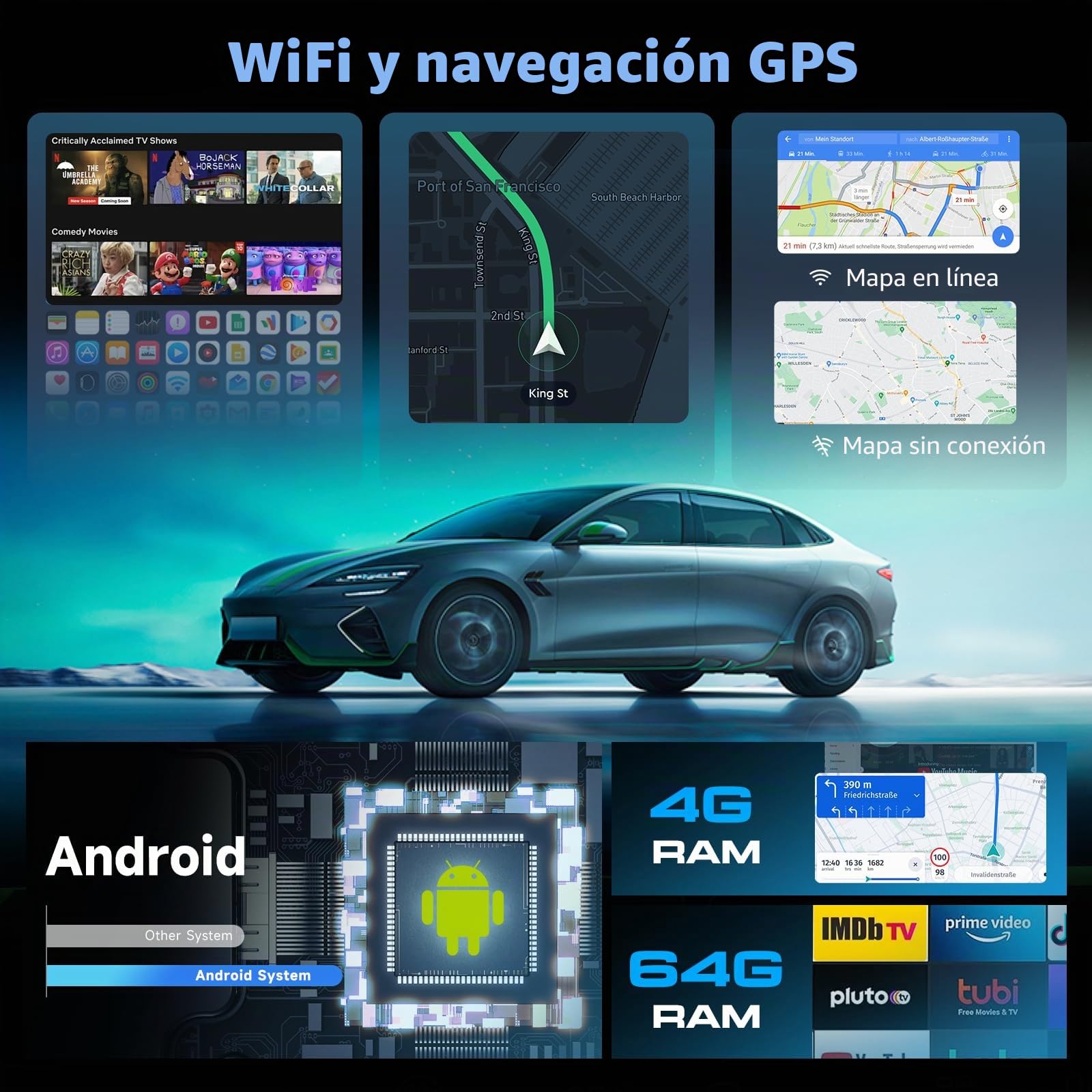 Hodozzy 4G+64G Radio para Mercedes Benz Smart 453 Fortwo 2014-2020 Android 9 Pulgadas InCell Pantalla Táctil GPS Carplay Inalámbrico Android Auto, Radio Coche 2 DIN Bluetooth DSP WiFi FM RDS Cámara
