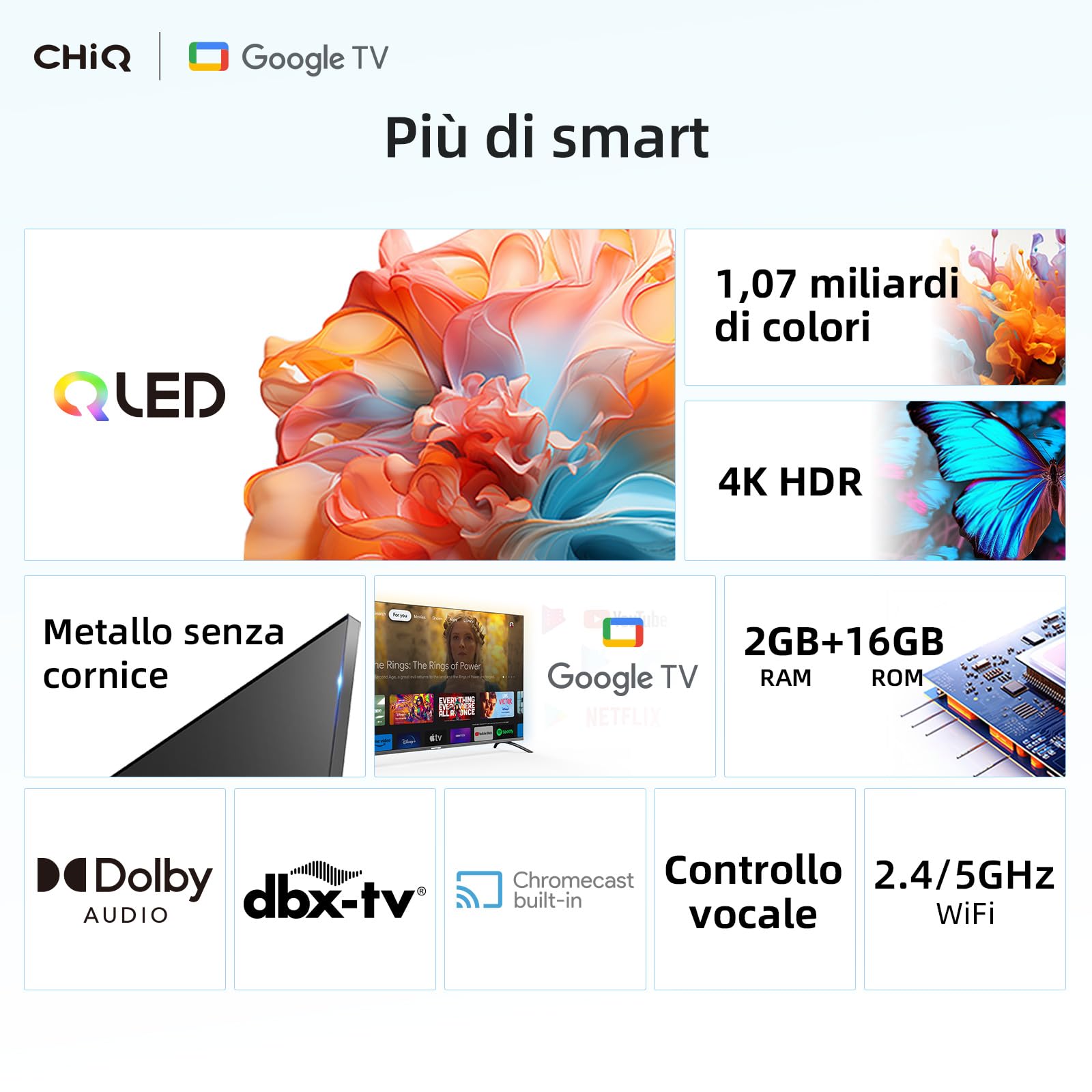 CHiQ 55 Inch QLED Smart TV 4K UHD - Dettaglio