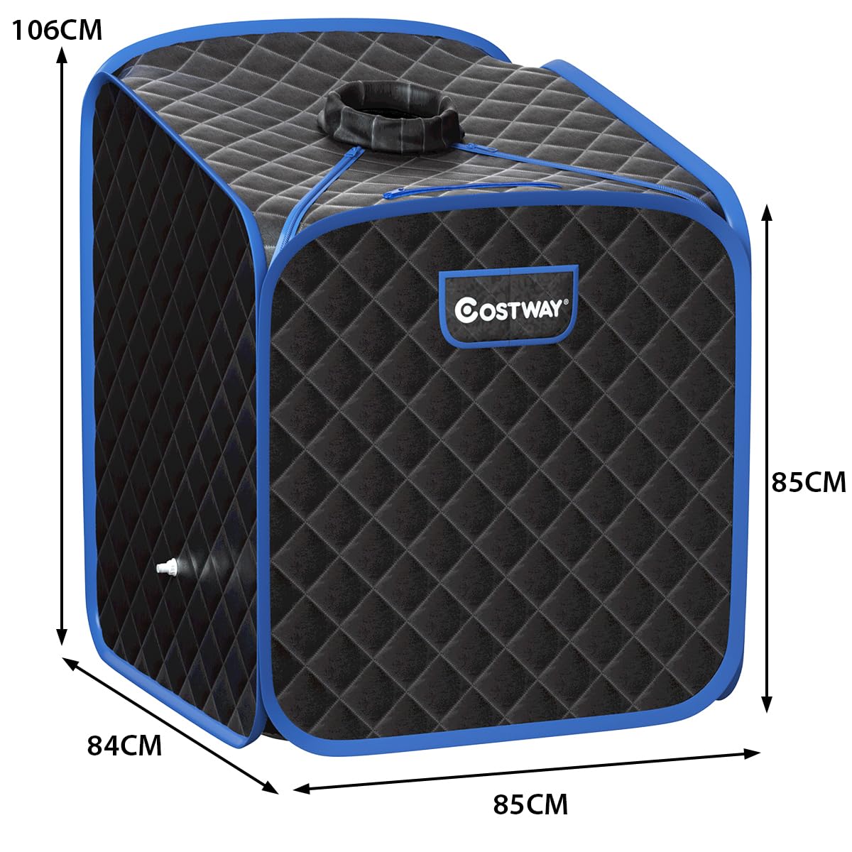 COSTWAY Mini-stoomsauna, 2l, warmtecabine met verstuivingsfunctie, timer, 9 temperatuurniveaus, zitsauna inclusief afstandsbediening, stoel, saunakabine, 85 x 84 x 106 cm (bruin