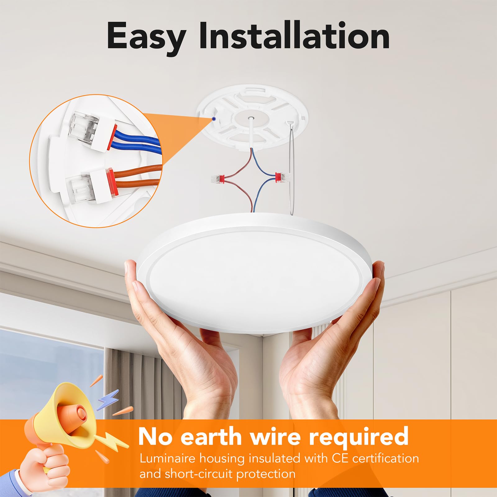 Plafoniera LED Soffitto, 32W 3200LM Lampada da Soffitto Ultrasottile, 3000K/4000K/6500K, moderna IP44 Impermeabile Lampada per Soggiorno, Bagno,Camera da Letto,Cucina,Ø40CM