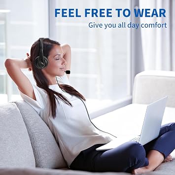 USB Headset with Microphone for PC Laptop, 3 in 1 Wired Headphones with Noise Cancelling Mic & Audio Controls, Adjustable Headset for Office, Call Center, Online Classes, Teams, Zoom, Skype