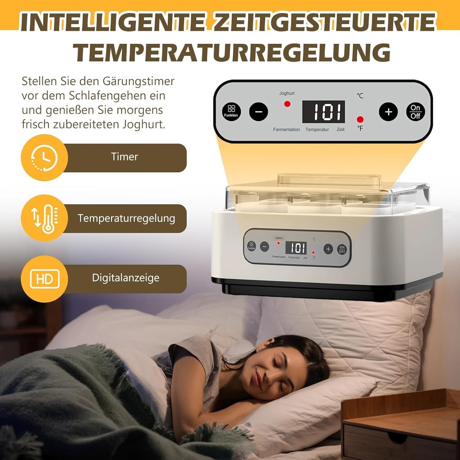 Yogurtiera Automatica 1.5L con Timer e Controllo Temperatura
