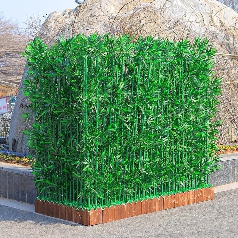 人工竹格子垣 人工竹 押竹#50半割イエロー50x25x1900mm2本 合成竹 竹垣根 竹垣