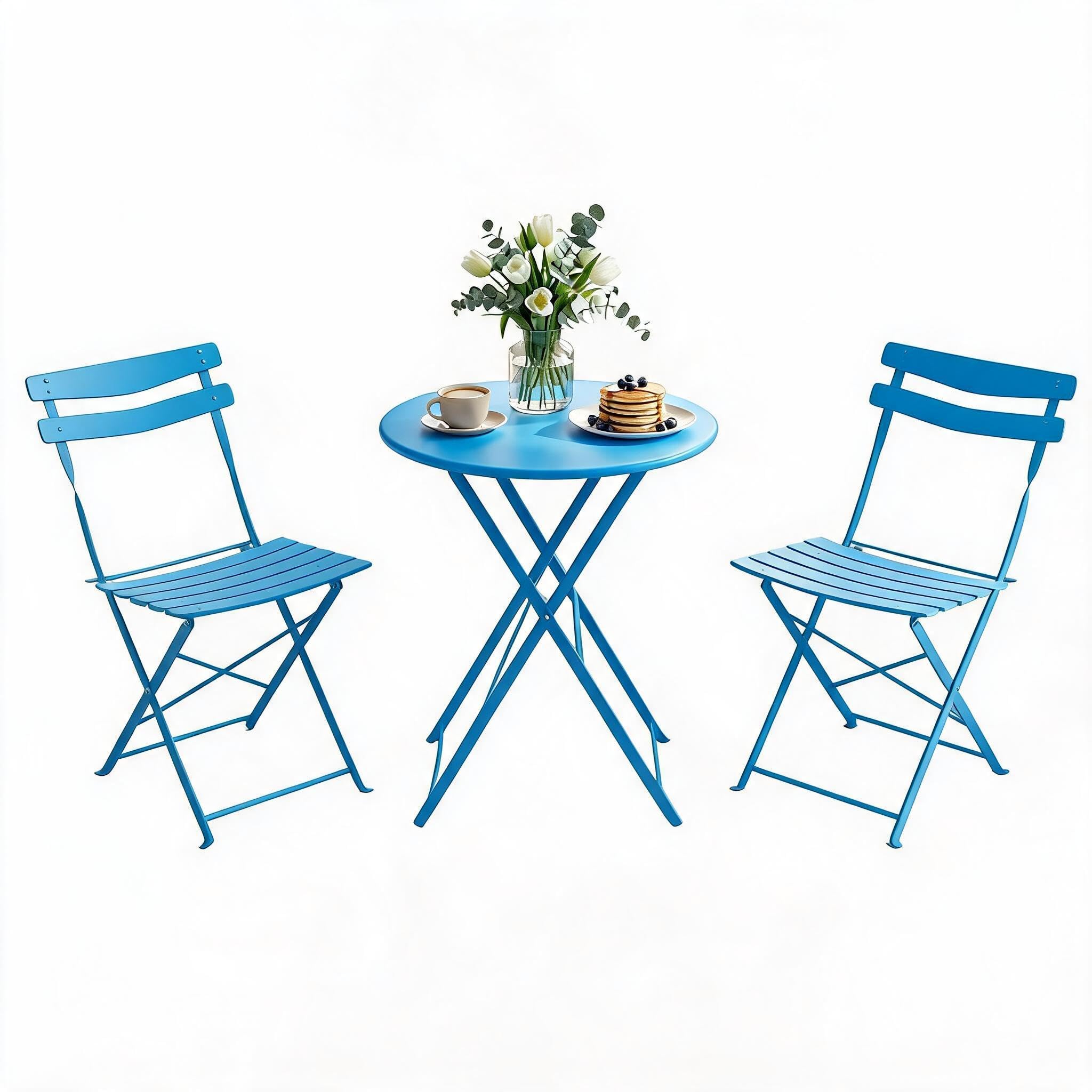 Aptliton 3-Piece Patio Bistro Set for Outdoor, Folding Patio Furniture