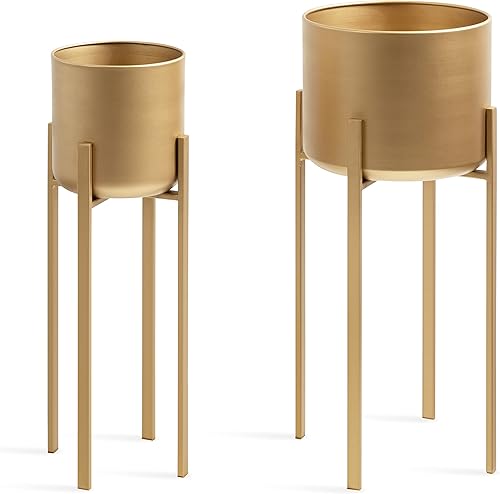 Kate and Laurel Gabi Glam - Soporte de metal de dos piezas para interiores para exhibición o decoración, 2, dorado, 2 unidades