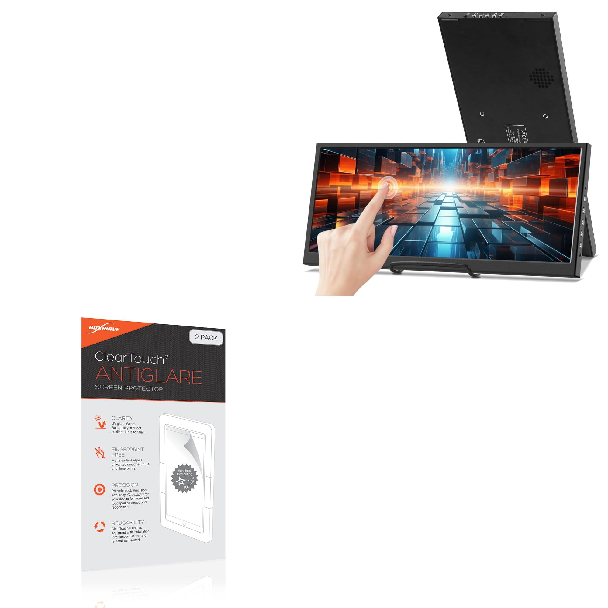 BoxWave Screen Protector Compatible with Prechen Touchscreen Secondary Monitor (12.3 inch) - ClearTouch Anti-Glare (2-Pack), Anti-Fingerprint Matte Film Skin