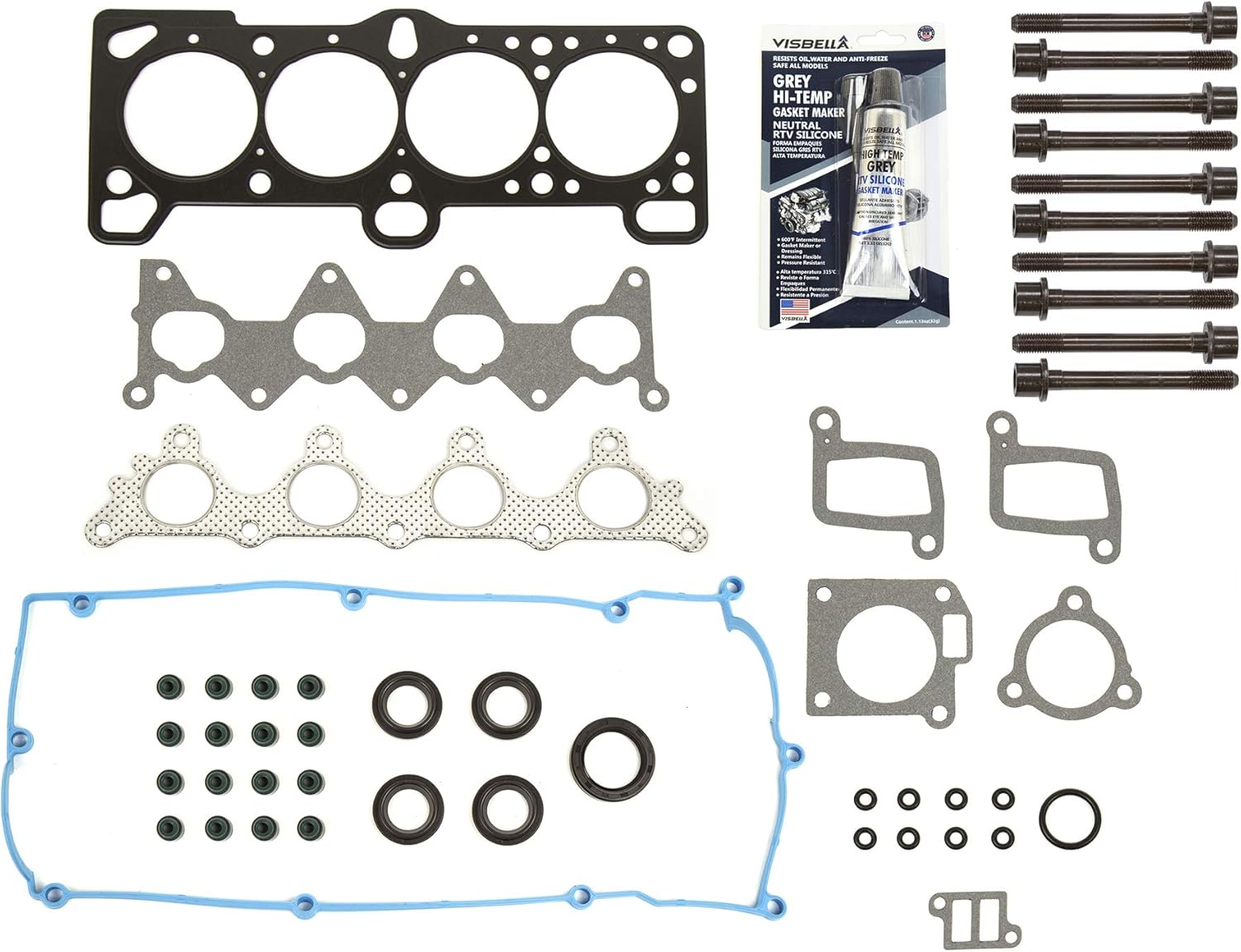 MA-9761241482 Head Gasket Bolts Set Compatible With/For 06-11 Hyundai Accent Kia Rio 1.6 DOHC G4EC G4ED