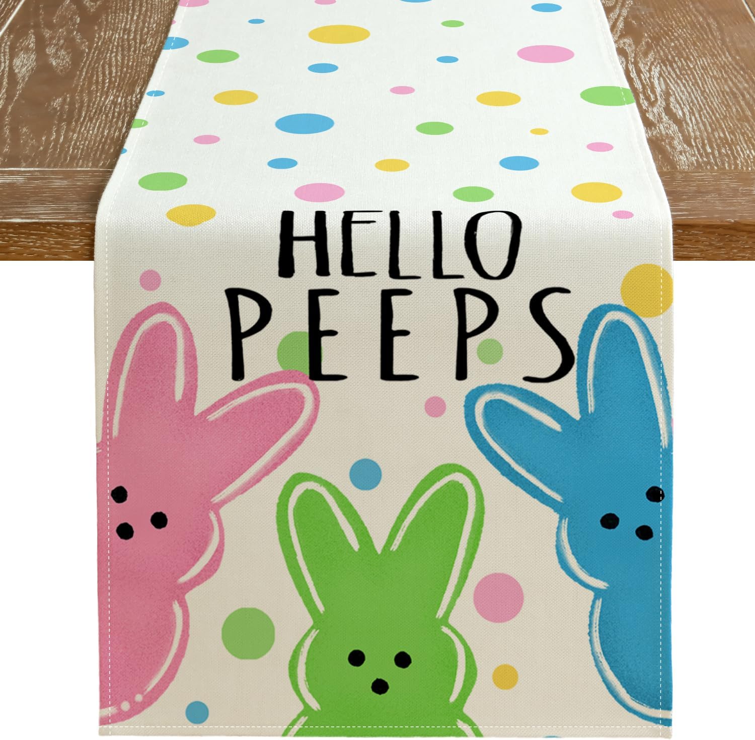 Amazon.com: ARKENY Easter Table Runner 13x72 Inches, Bunny Rabbit Hello ...